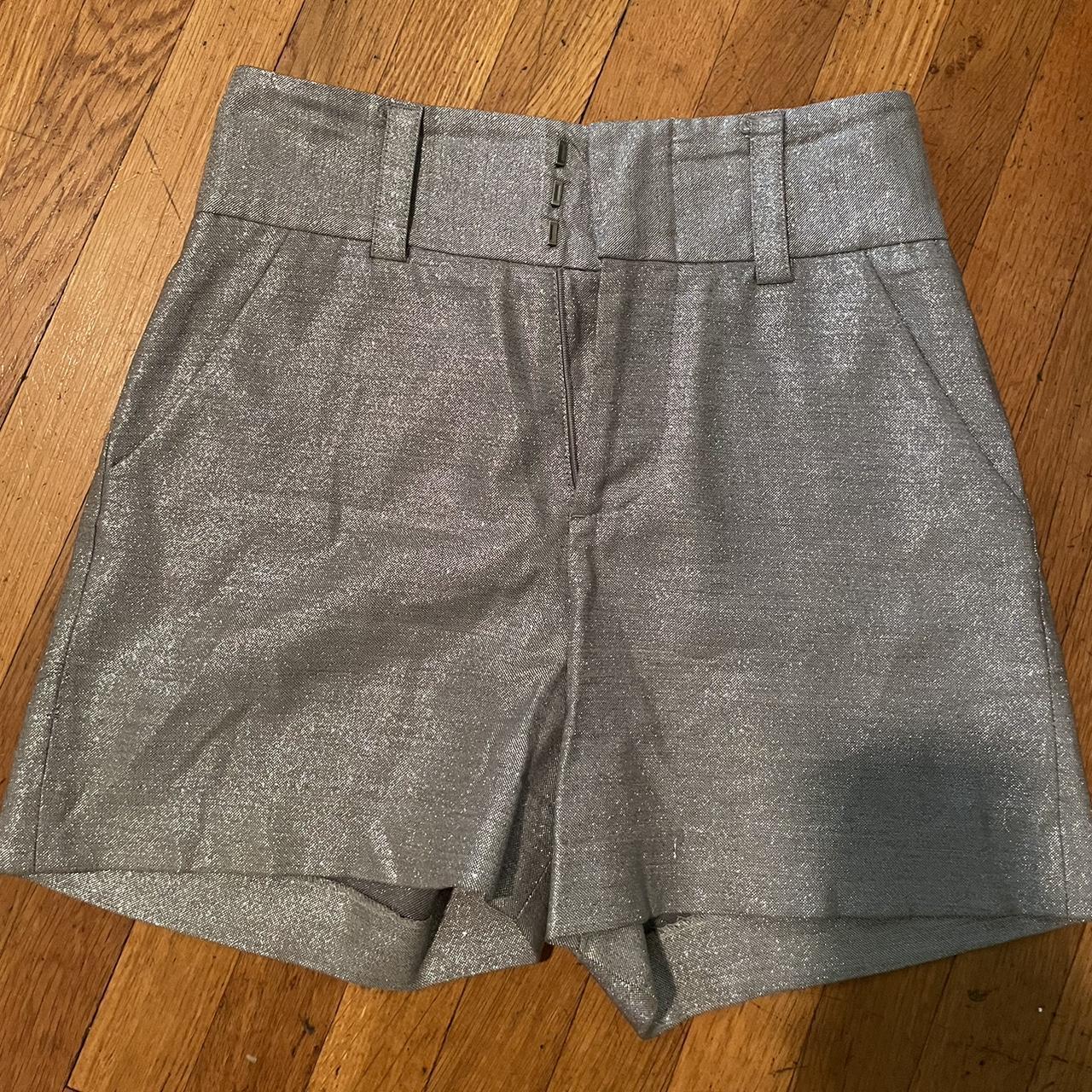 Alice+Olivia cutest silver shorts size 0 - Depop