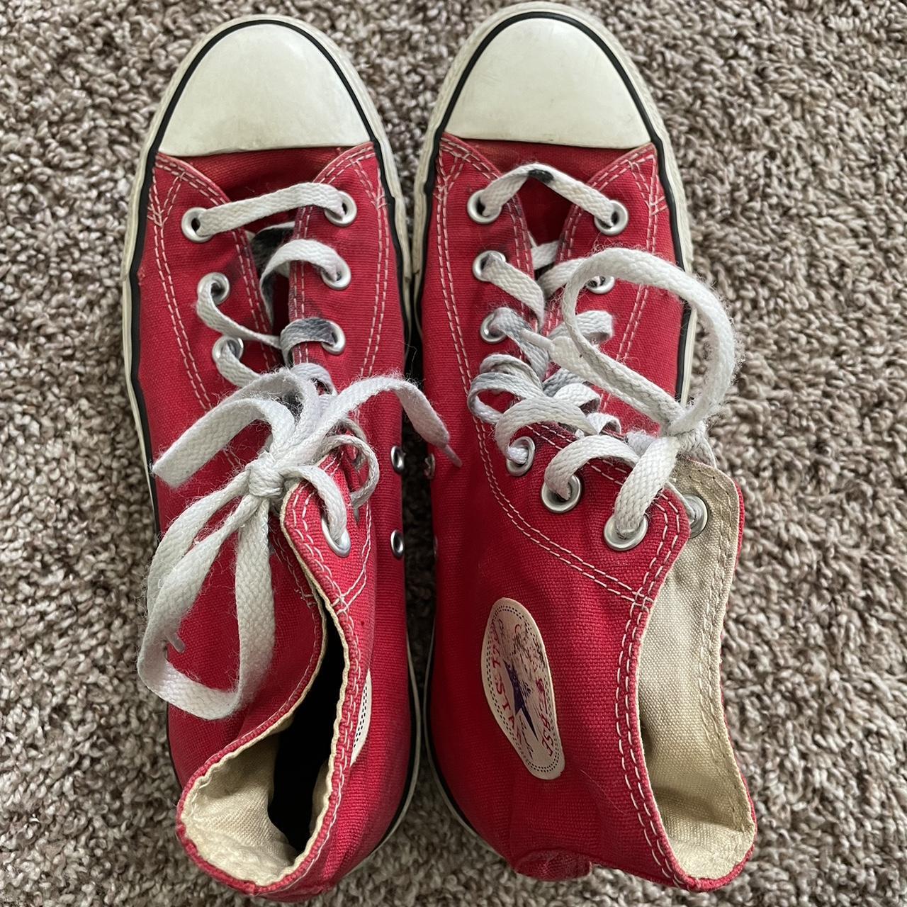 Converse Women's Red Trainers | Depop