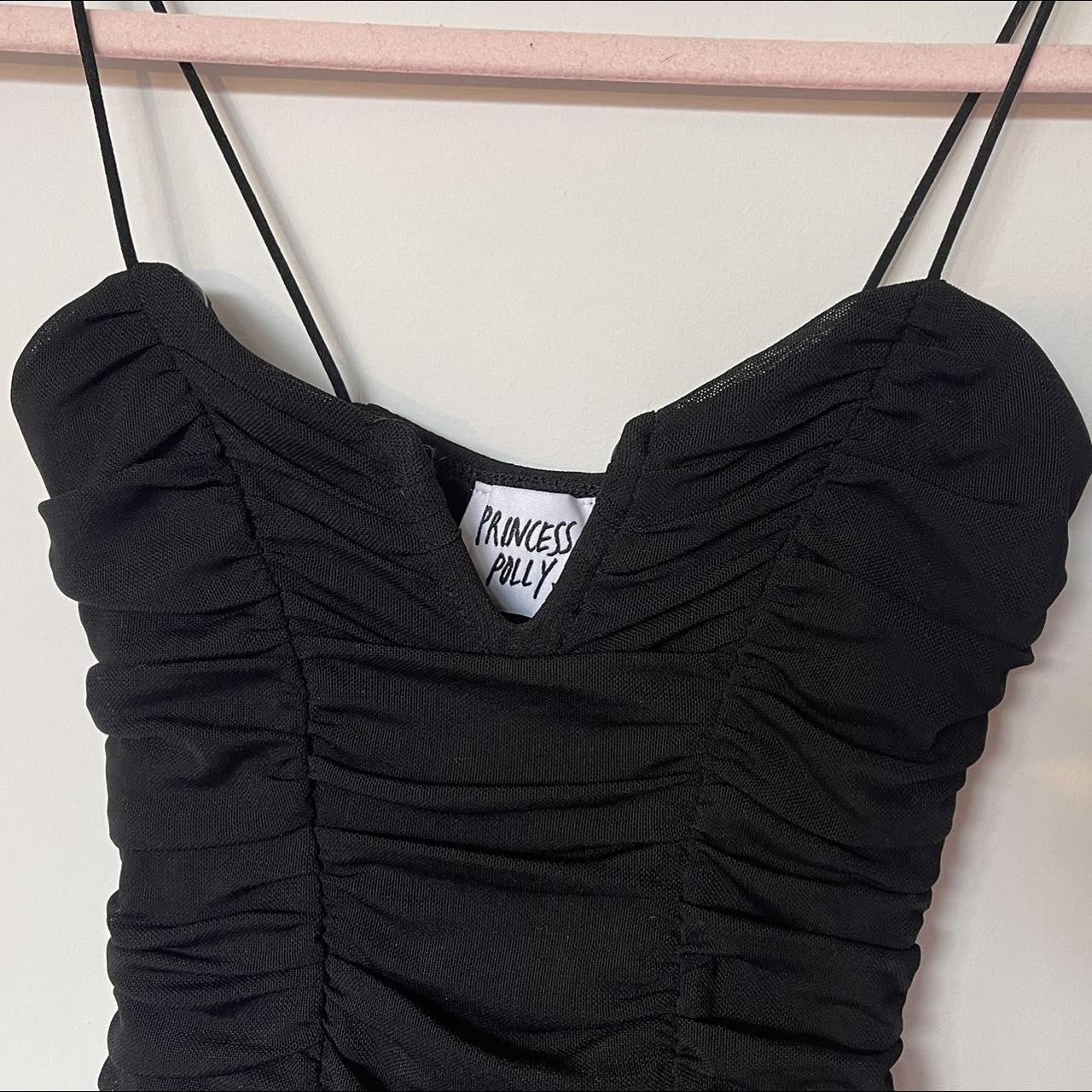 Princess Polly Black ruched mini dress with... - Depop