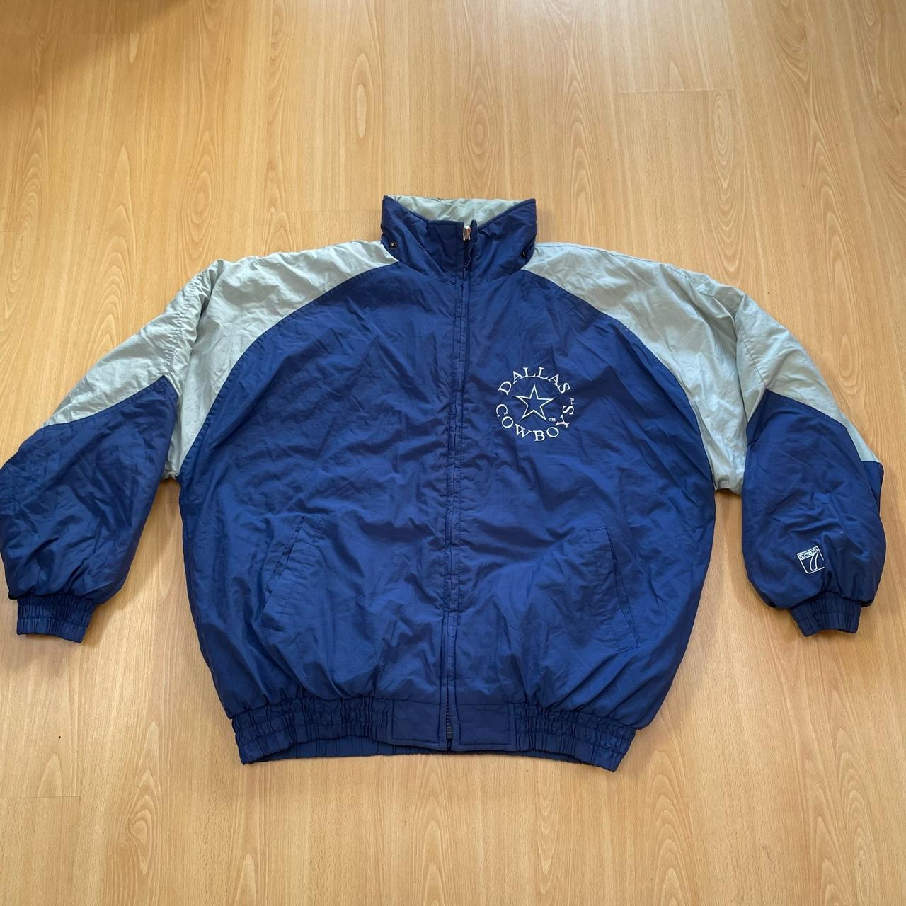 NFL Men's Blue and Grey Jacket | Depop