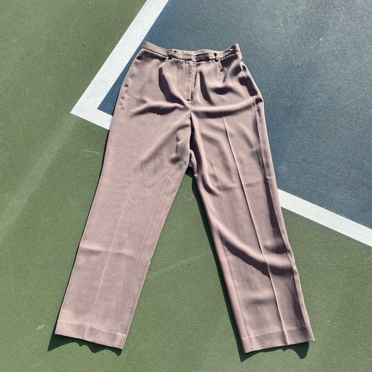 TAUPE STRAIGHT LEG PANTS -WAIST 26 -VINTAGE... - Depop