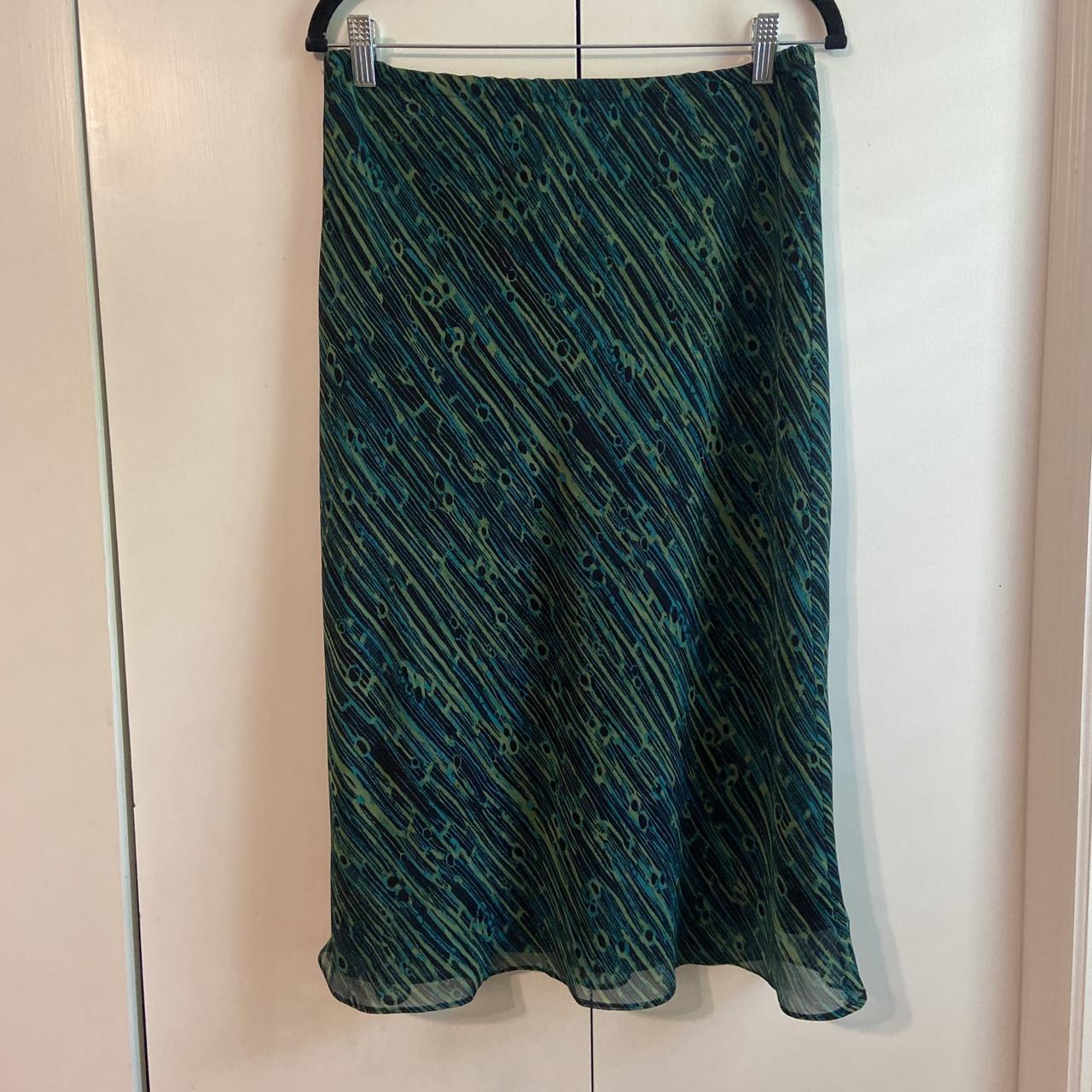 Y2K Flowy green midi skirt 💚 #flowyskirt #midiskirt... - Depop