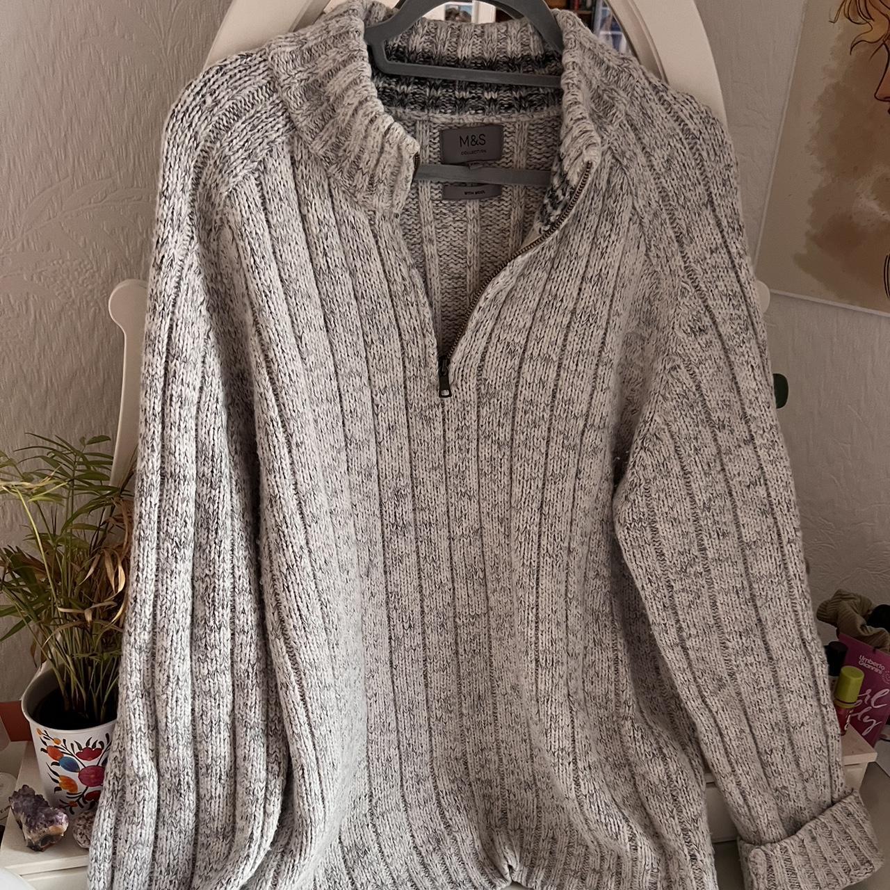 Cosy knit quarter zip jumper! A grandpa jumper... - Depop