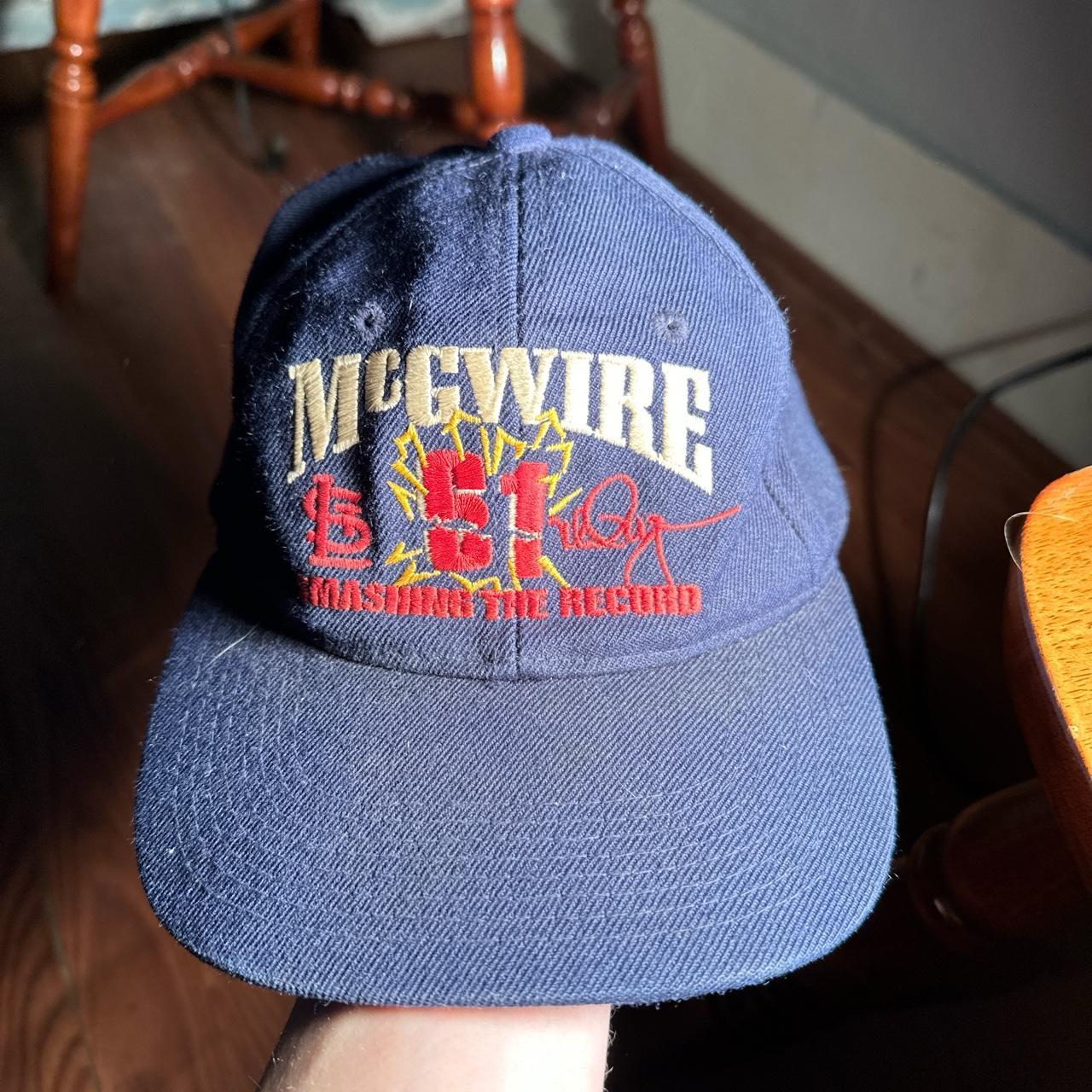 Men's Navy and Red Hat Depop