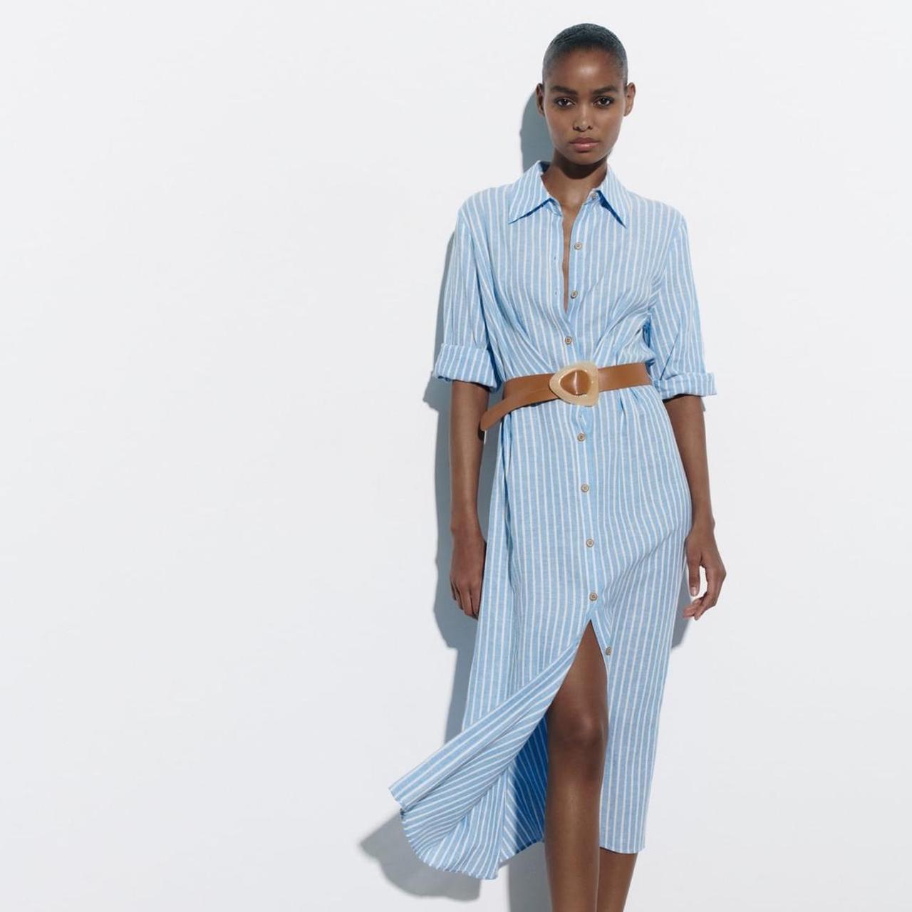 Zara Blue White Shirt Dress Zara Blue/White Shirt Dress S
