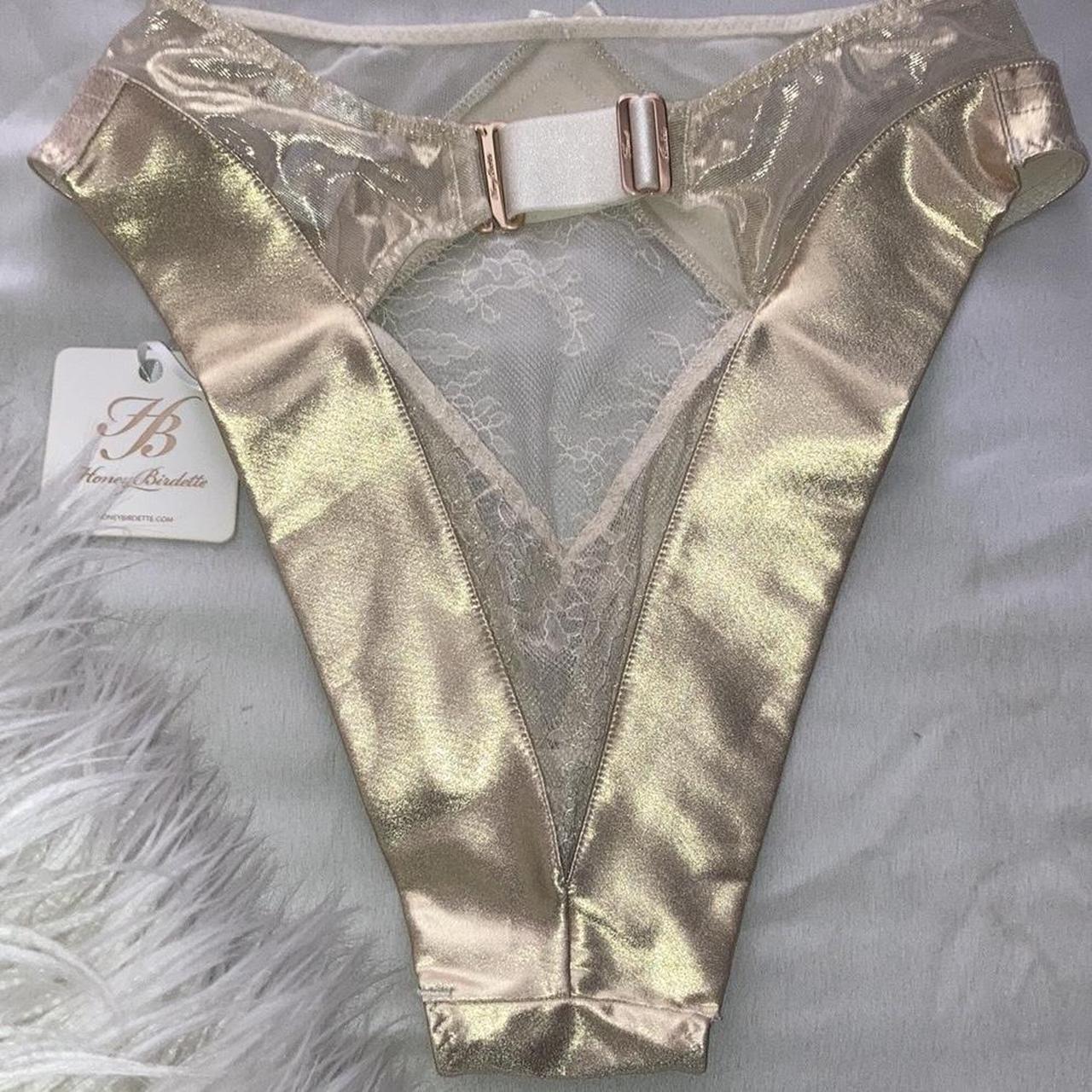 Honey Birdette Women's Gold Panties | Depop