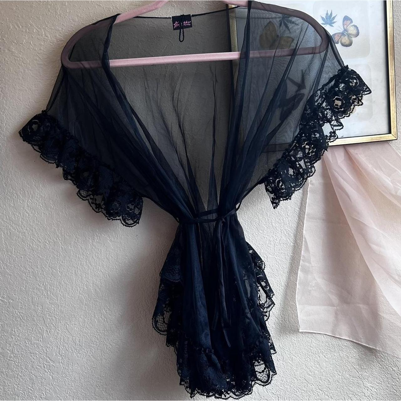 Frederick's of Hollywood Women's Black Robe Depop