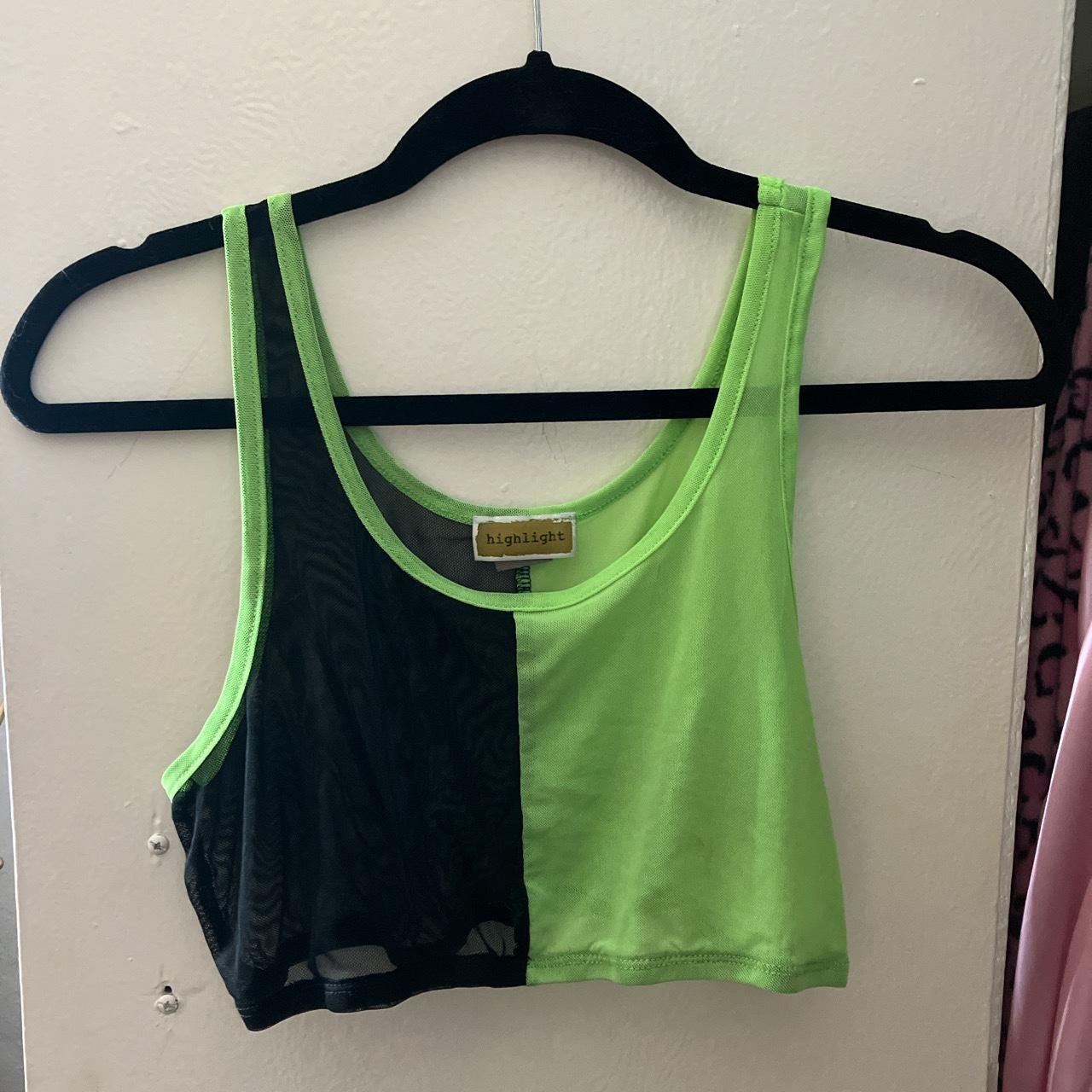 See Through Mesh Neon Rave Bralette Top Wore Once Depop