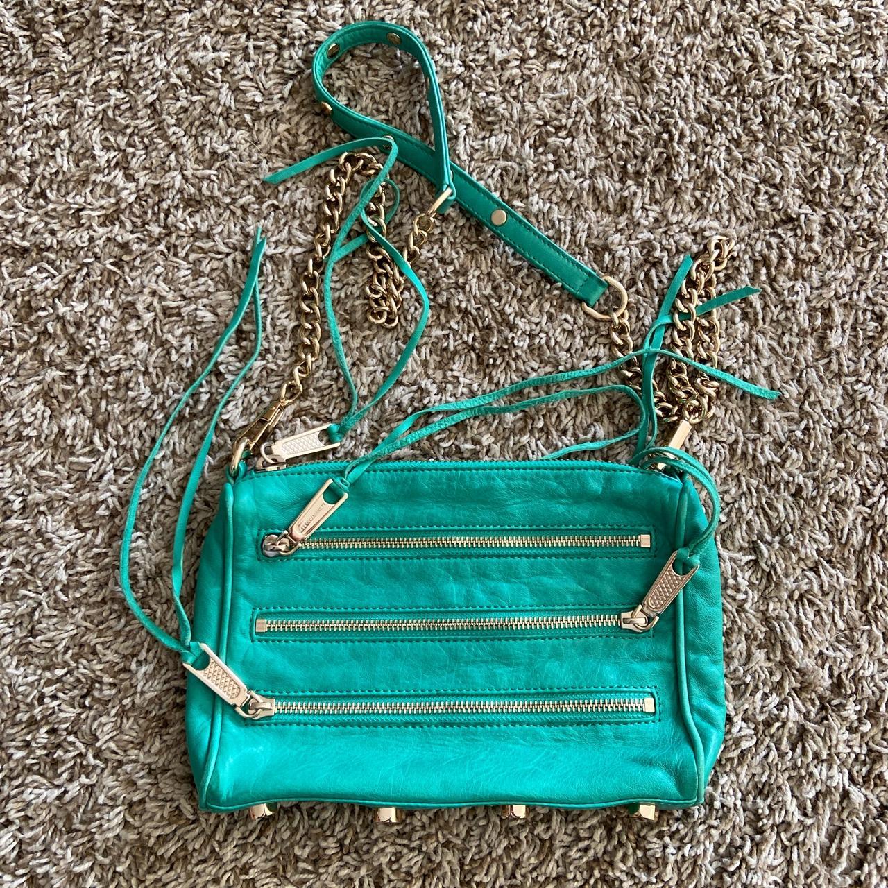 Rebecca Minkoff Green Leather Crossbody Purse Depop
