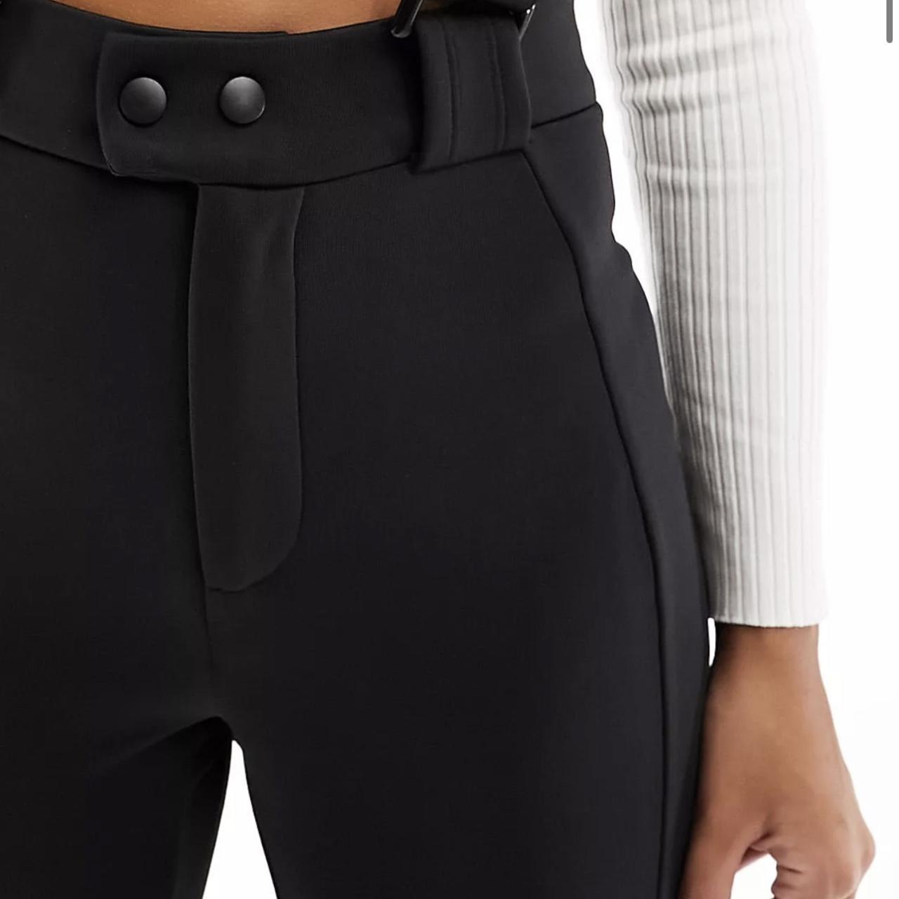 Threadbare Ski wide leg pants with braces in black... - Depop