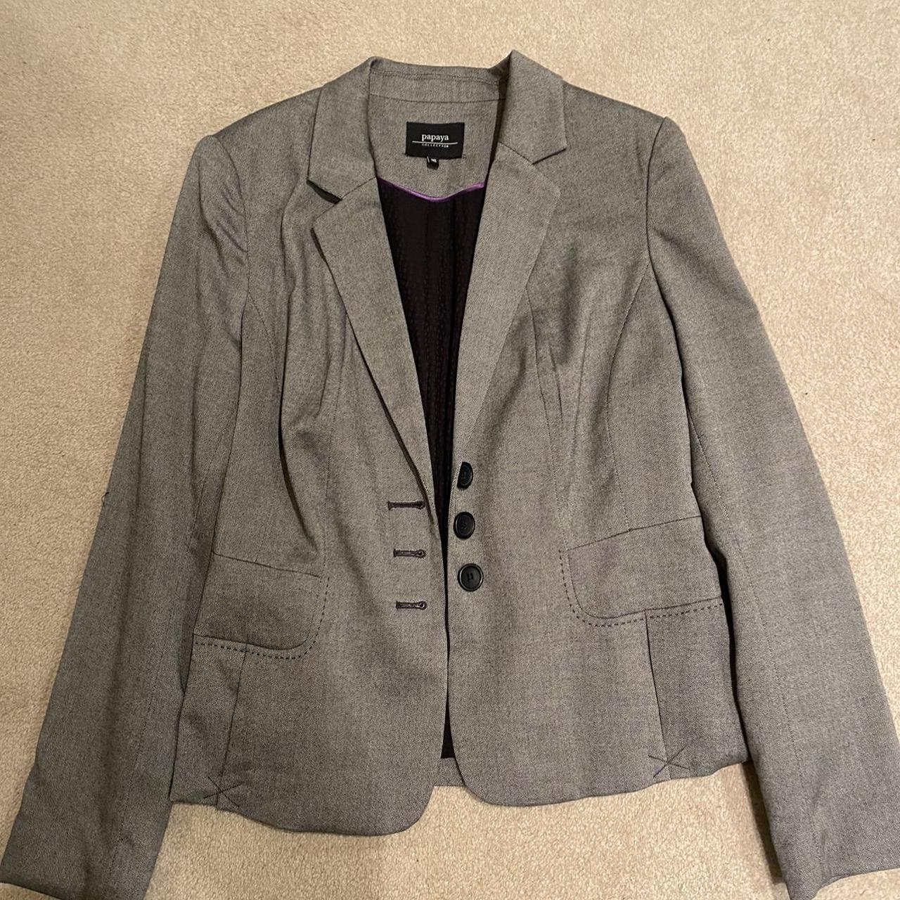 Vintage, Papaya oversize grey blazer - Depop