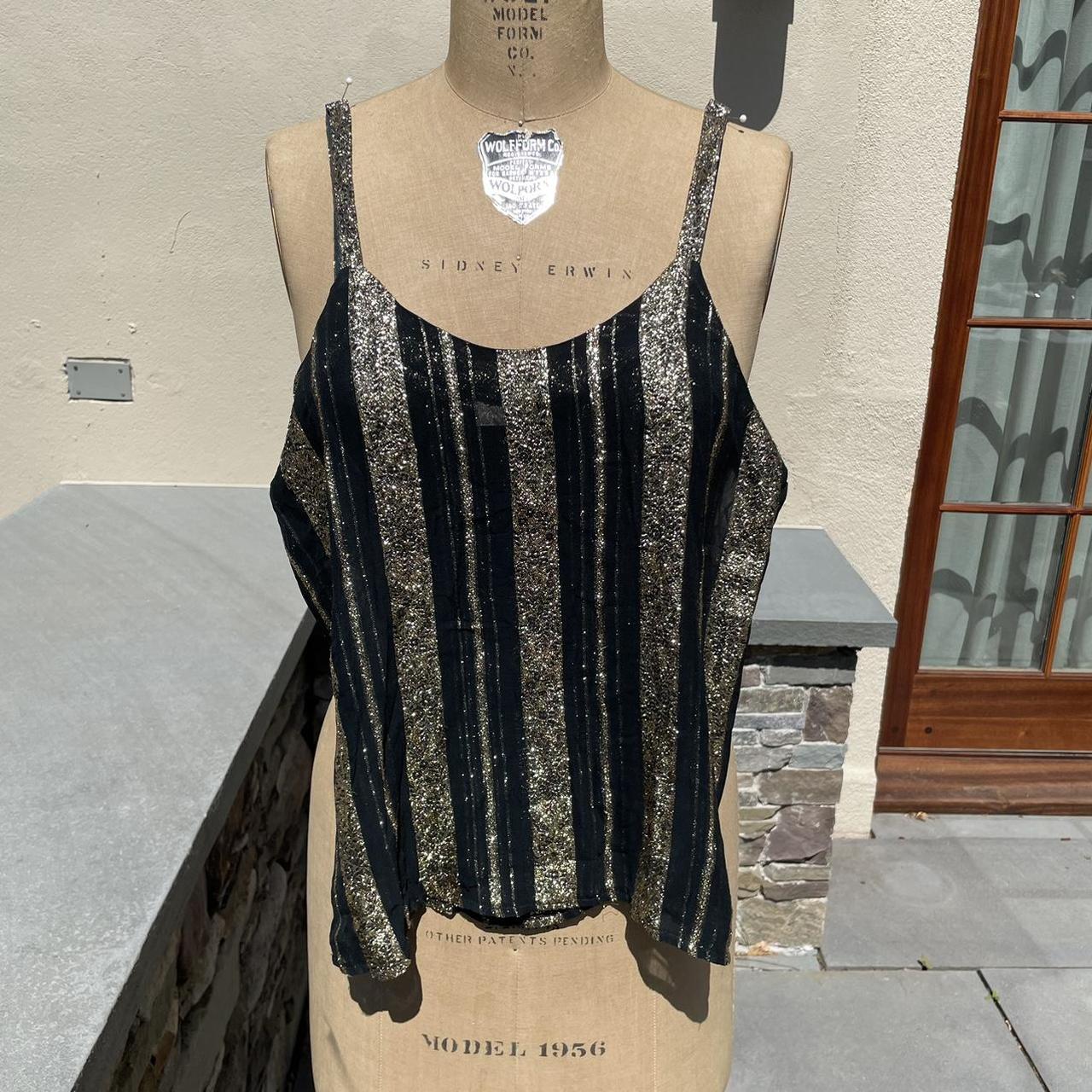 Women's Black and Gold Vest Depop