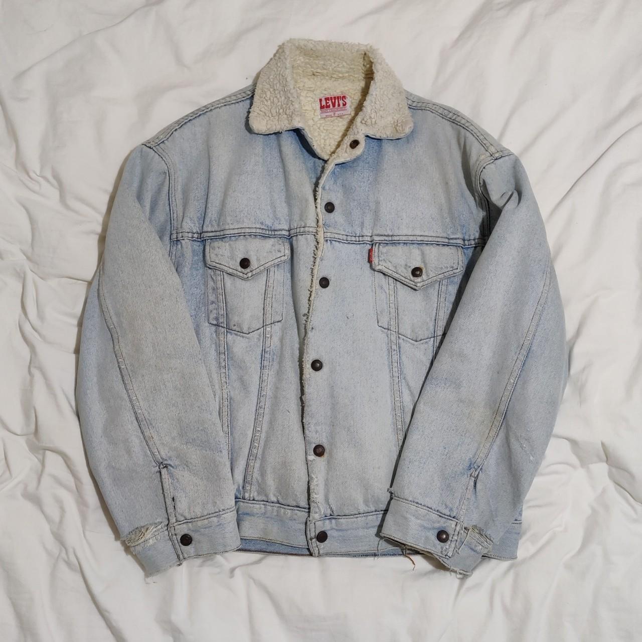 Proper 80s LEVI'S Sherpa denim jacket. Bought from... - Depop