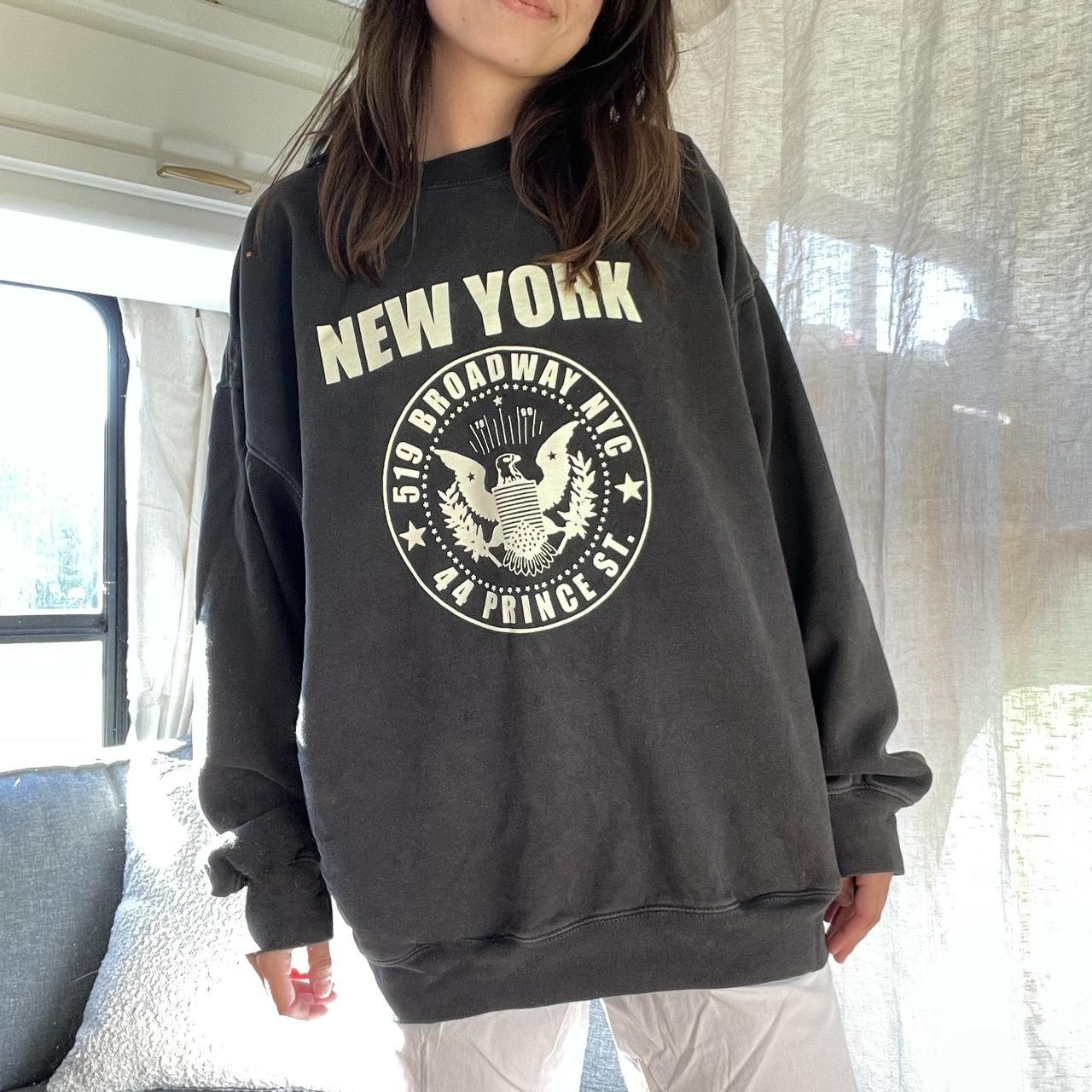 Brandy Melville Women's Black and White Sweatshirt Depop