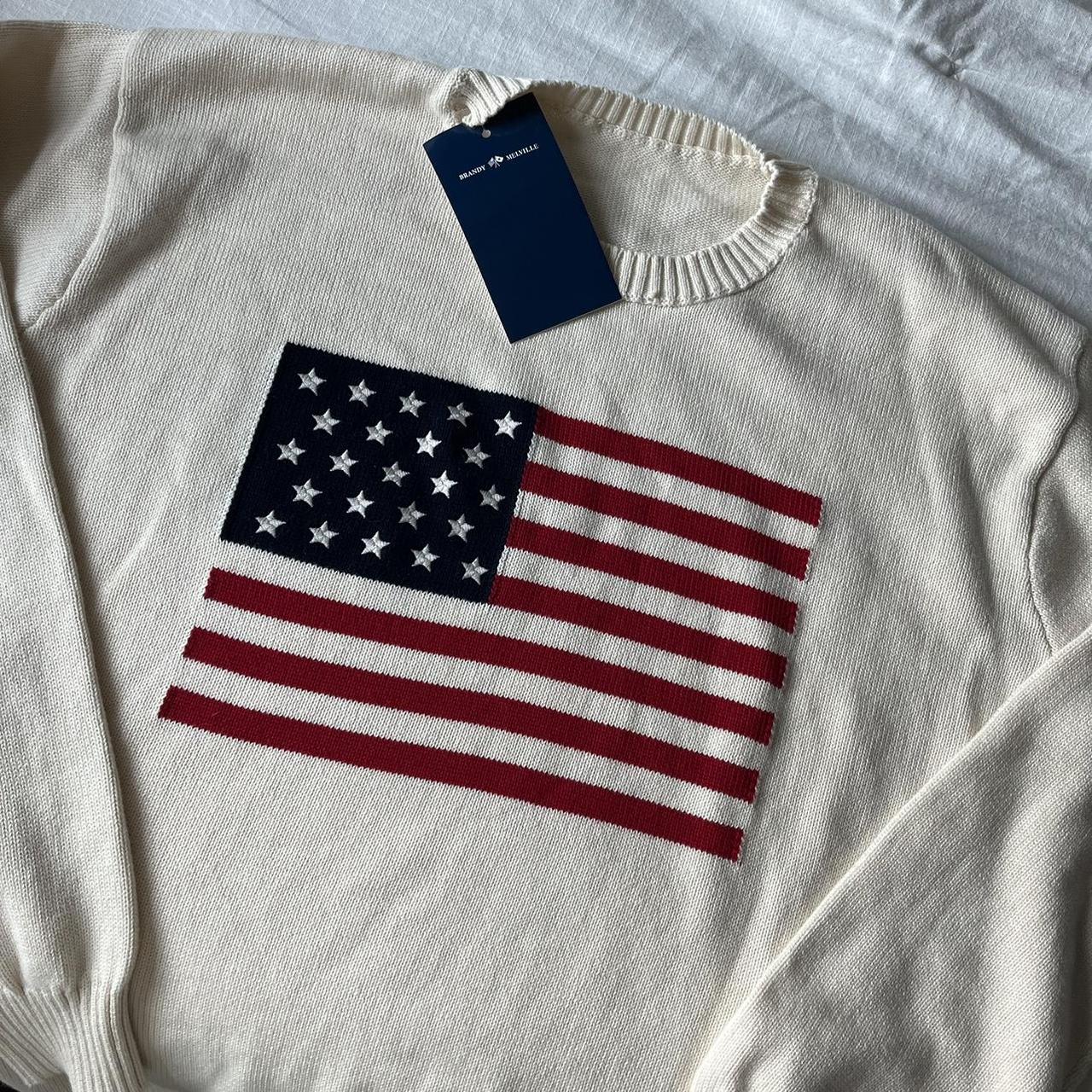 Brandy Melville Cream American Flag Sweater. Cream... Depop