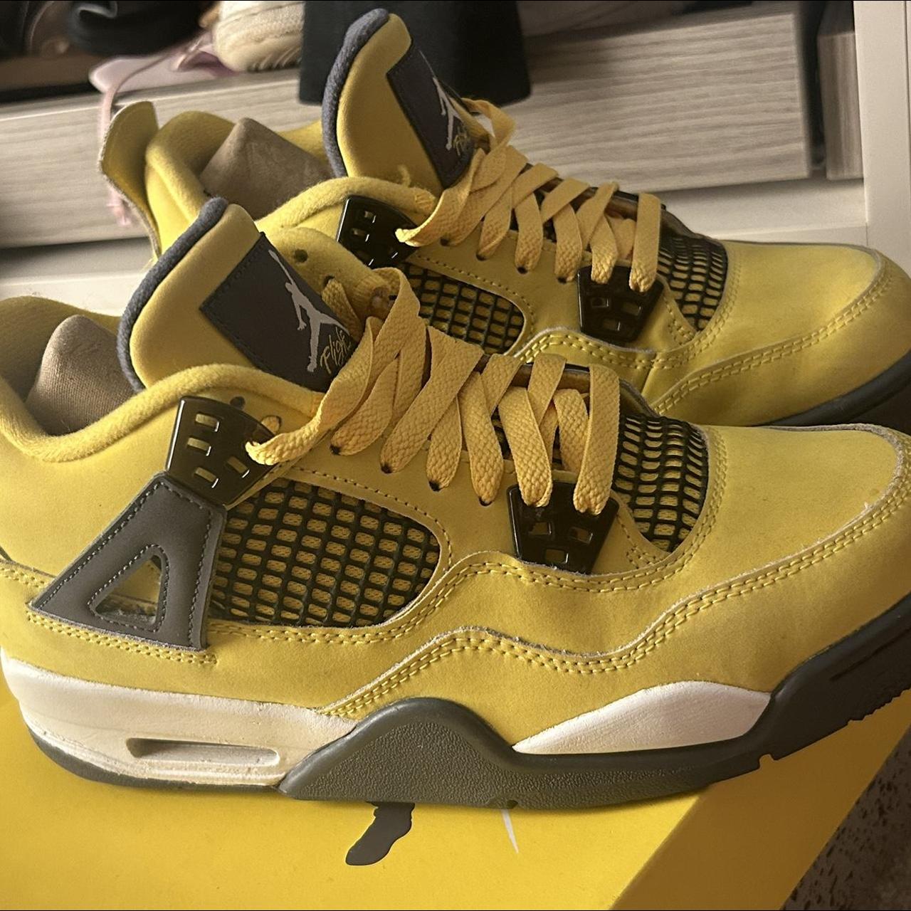 Air Jordan 4 Retro GS lightning 2021. Really good... - Depop