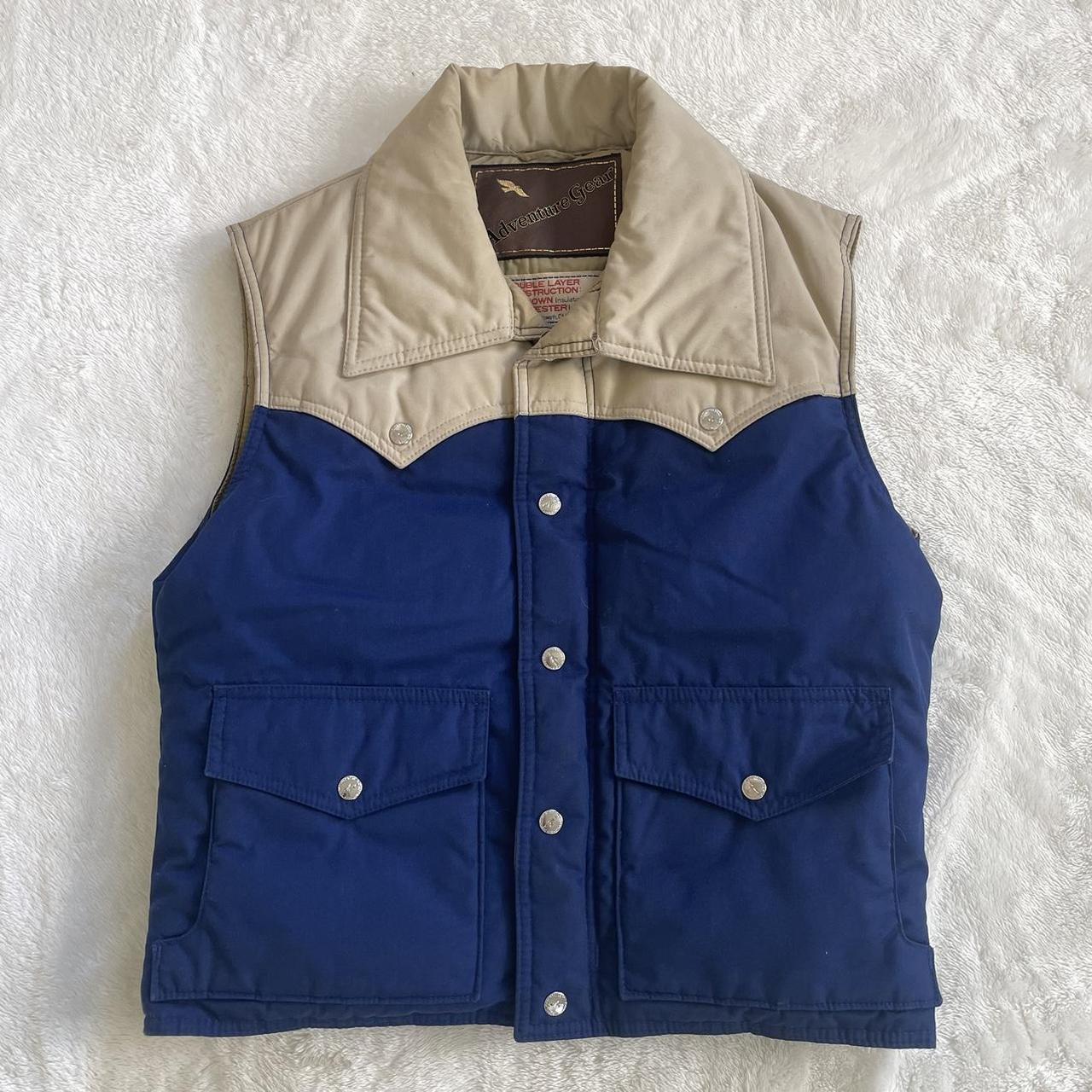 Vintage 80s Down Filled Outdoors Vest Size Small In... - Depop