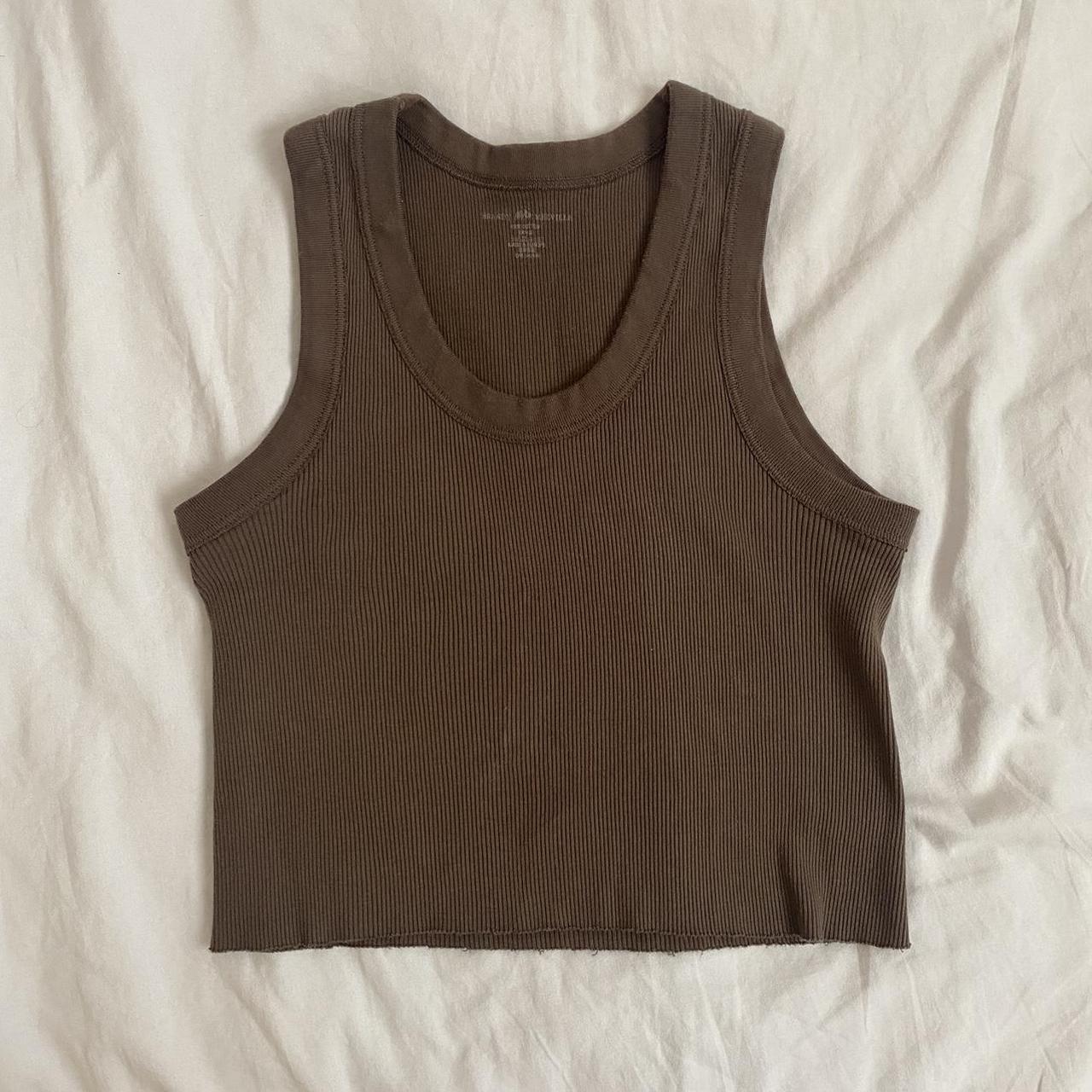 brandy melville brown ribbed tank top US ONLY • NO... Depop
