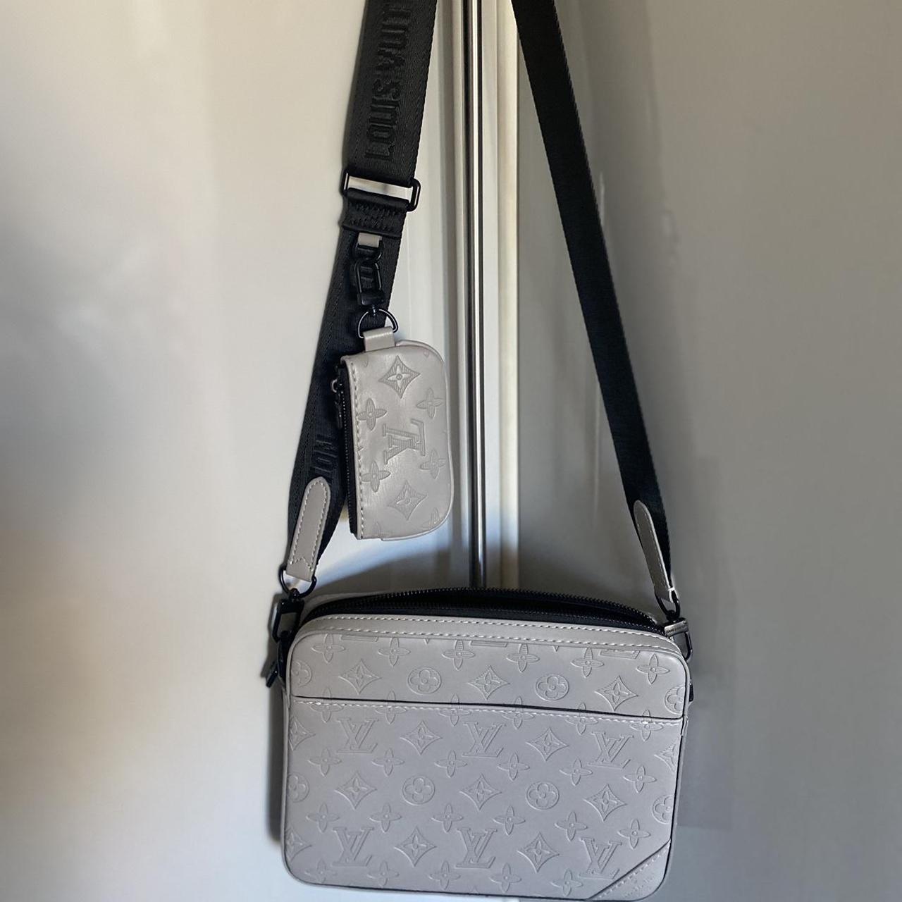 Louis Vuitton grey messenger bag comes with dust bag... - Depop