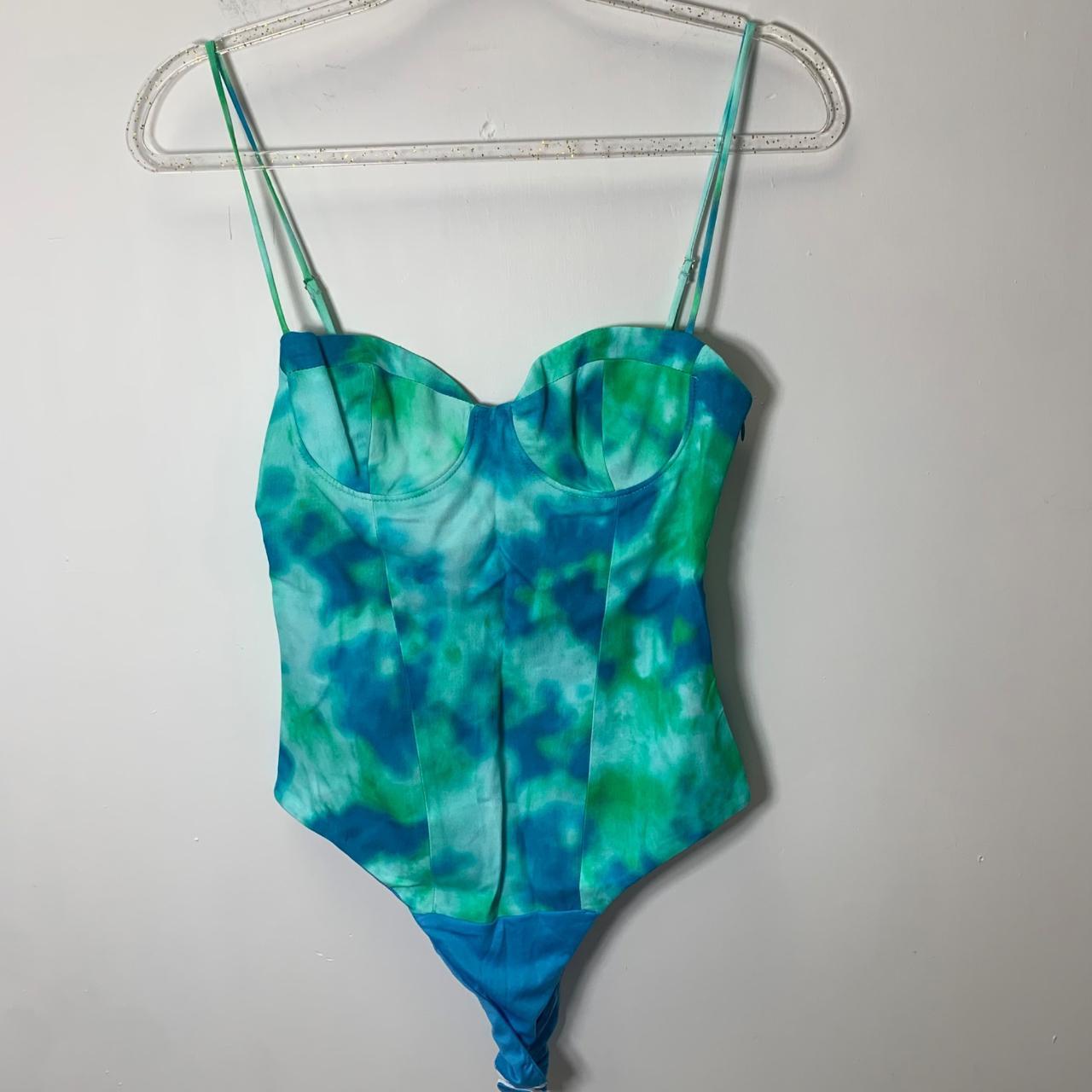 SATIN EFFECT BUSTIER BODYSUIT size S armpit to... Depop