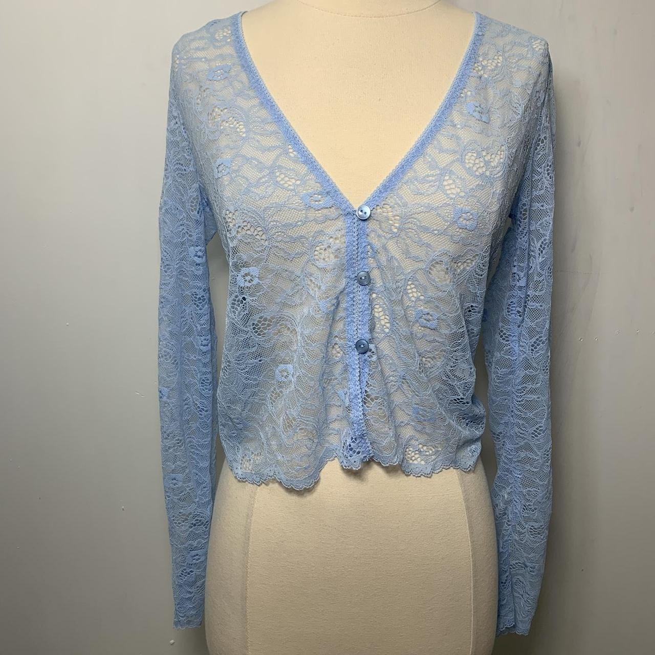 ZARA NWT BUTTONED LACE TOP SZ M blue LACE TOP WITH | Depop ZARA NWT BUTTONED LACE TOP SZ M blue LACE TOP WITH | Depop