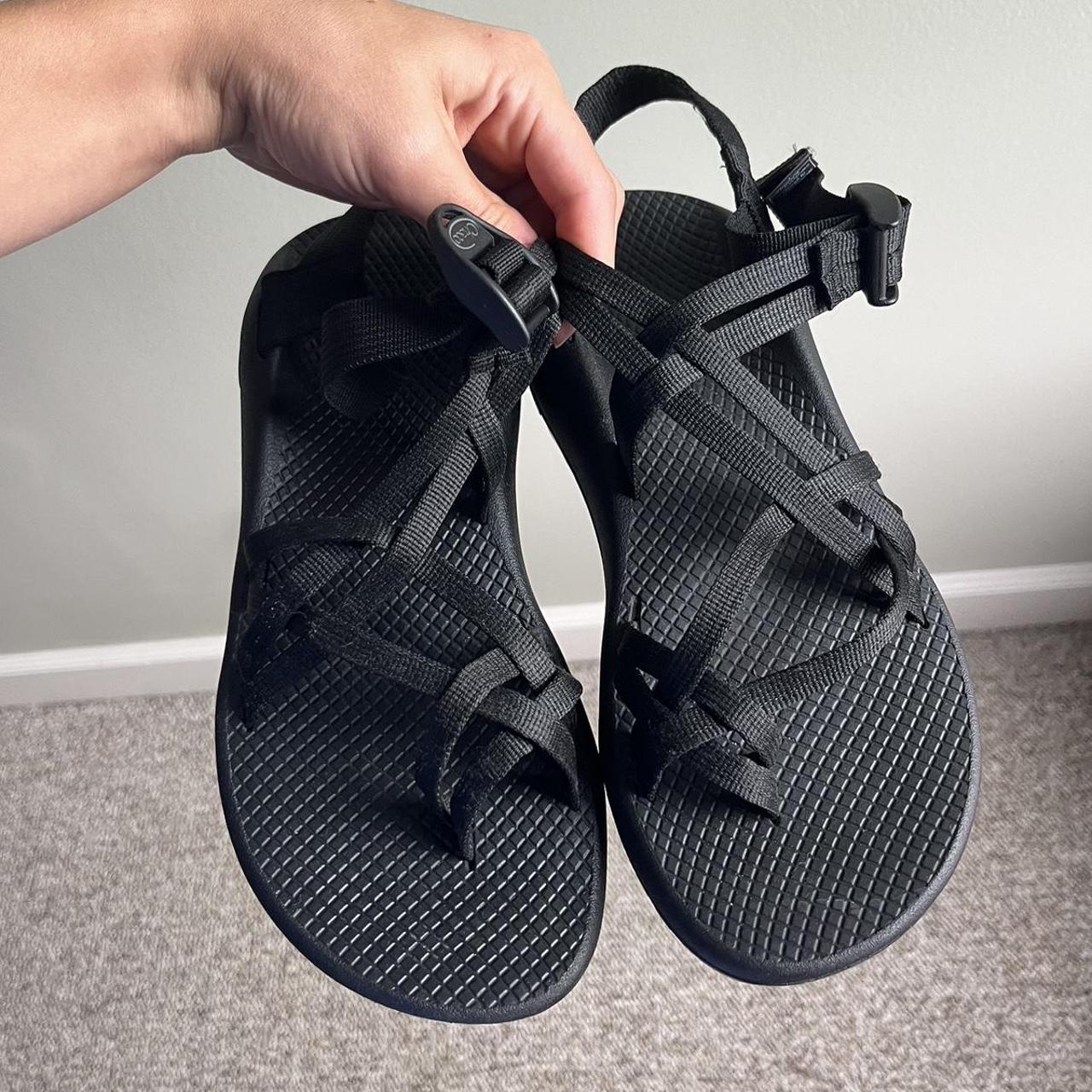 Black Chaco Sandals Very gently worn Size 8 Depop