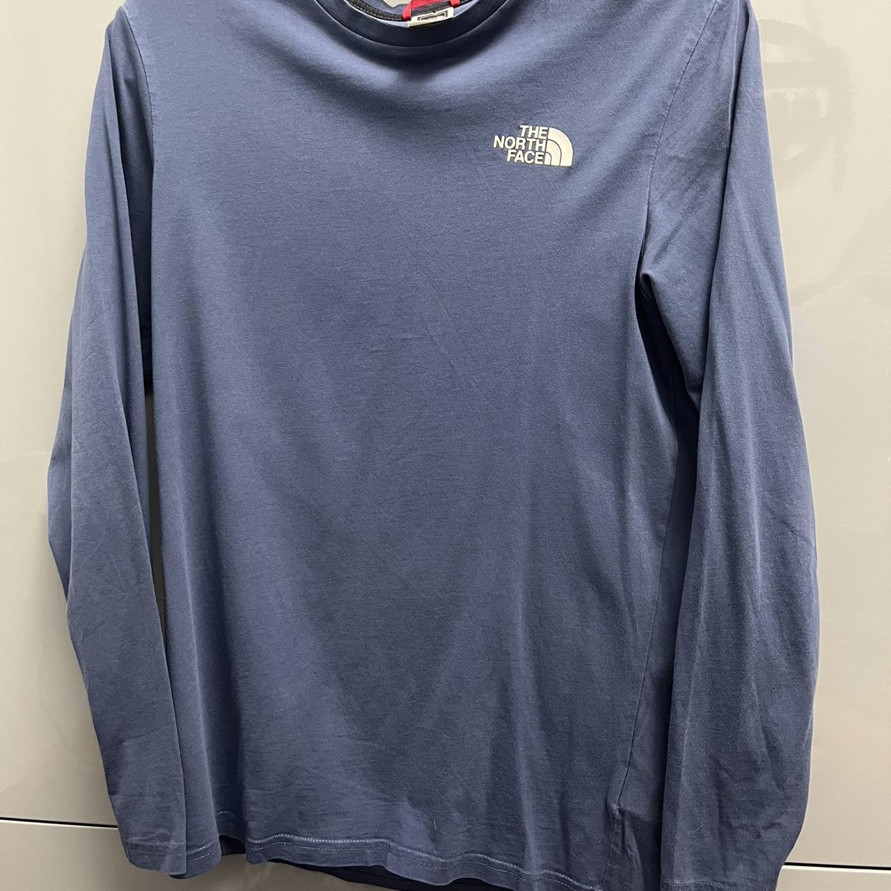 THE NORTH FACE Long Sleeve T-Shirt Blue Nice... - Depop