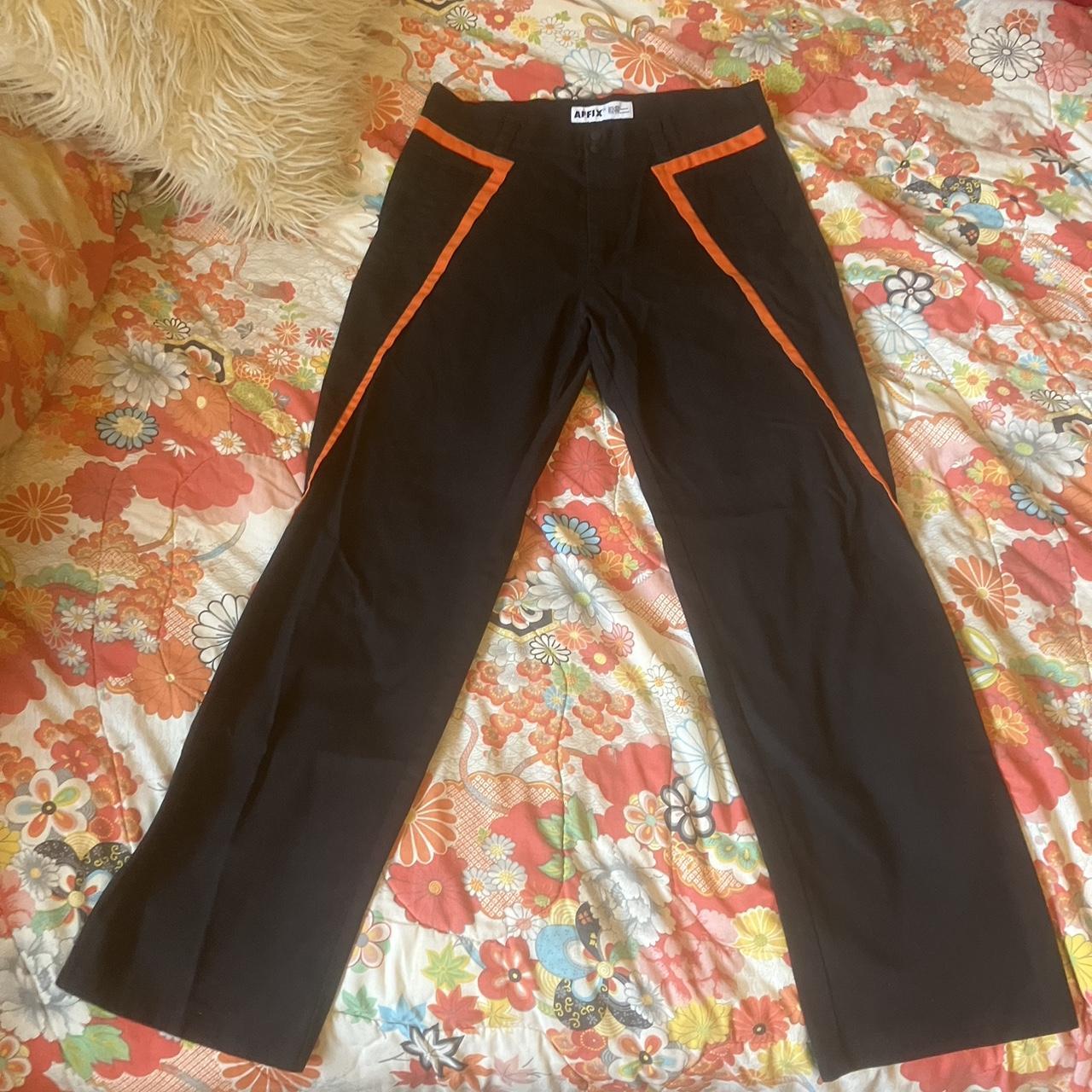 Affix Men's Black and Orange Trousers