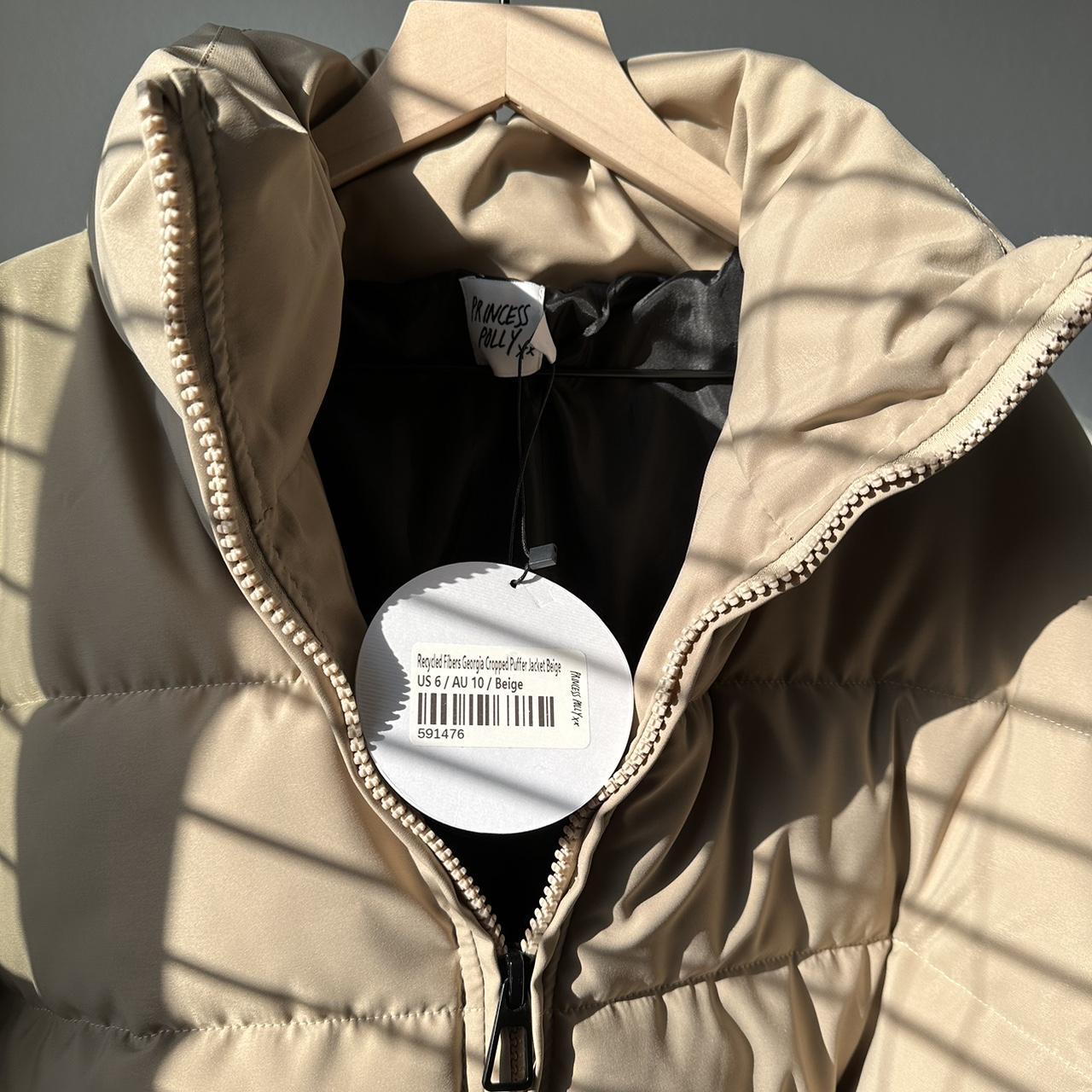 Georgia Cropped Puffer Jacket Beige