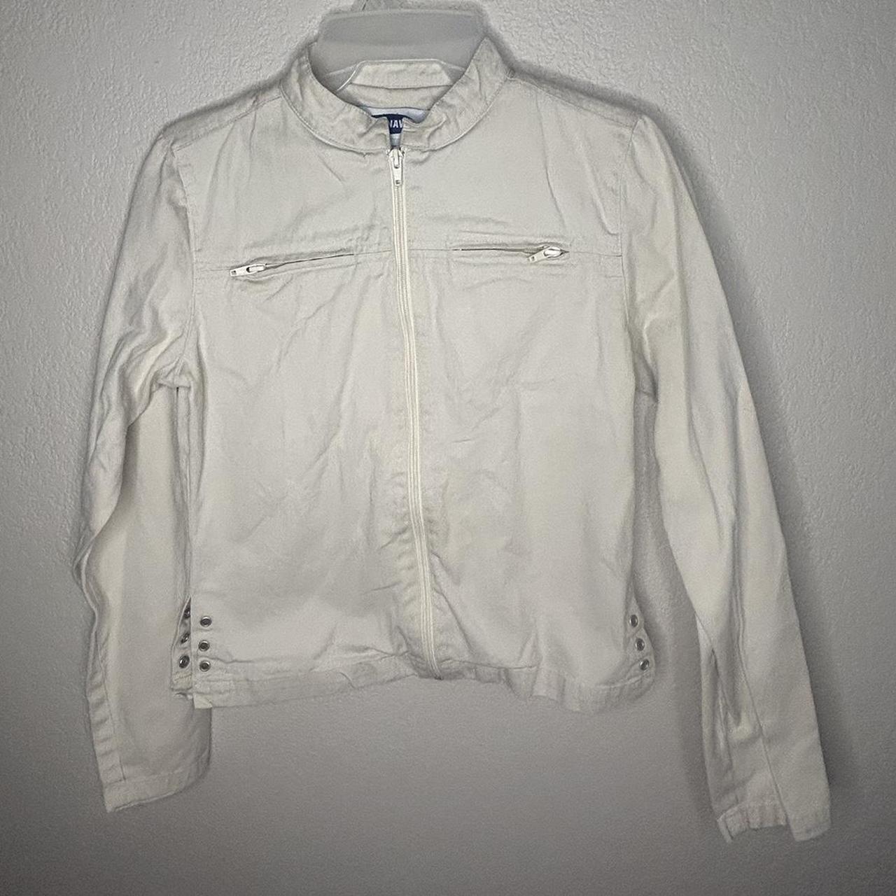 White cropped Y2k lace up motor jacket! This jacket... - Depop