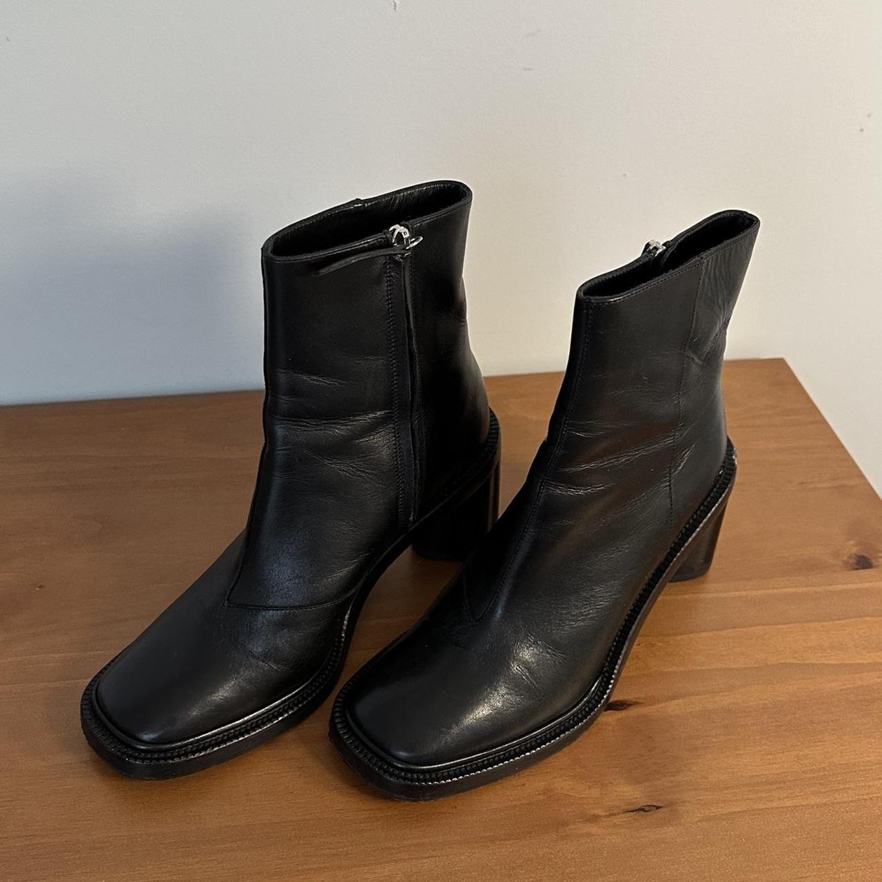 Acne Booker Square Toe Leather Boots 36 In. Depop