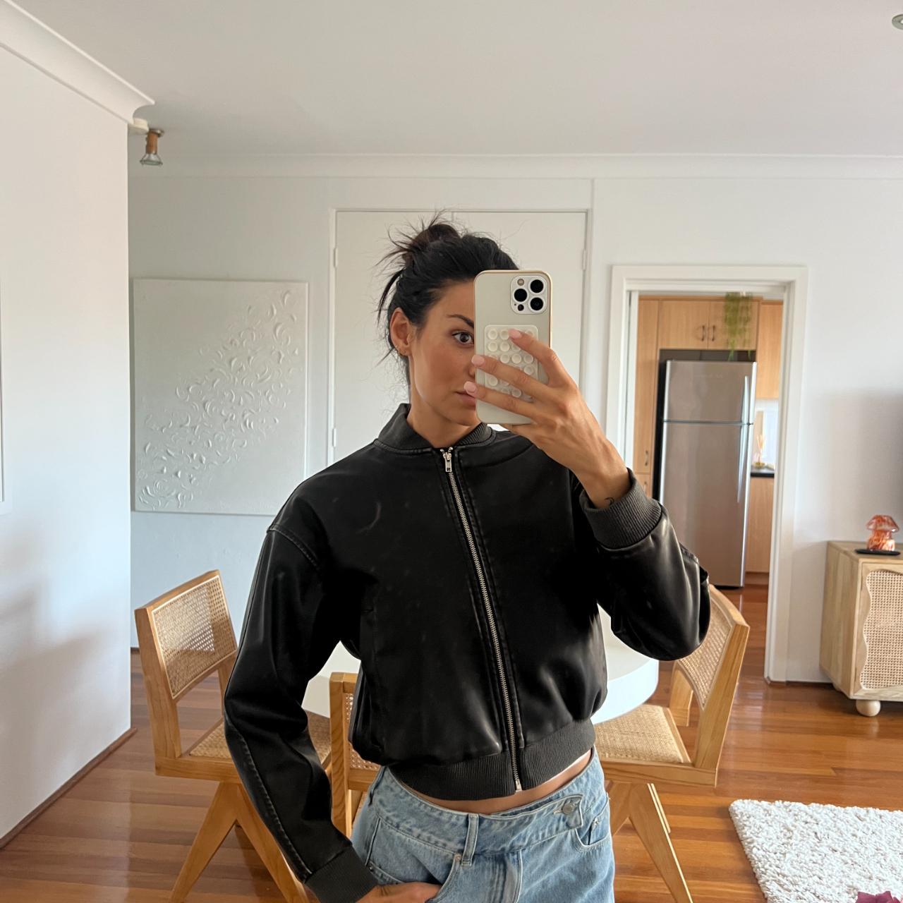 AZALIA BOUTIQUE LEATHER JACKET SIZE XS WORN ONCE TO... - Depop