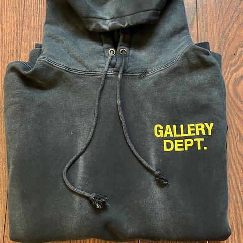 Gallery Dept. Sun Faded English Logo Hoodie Black... - Depop