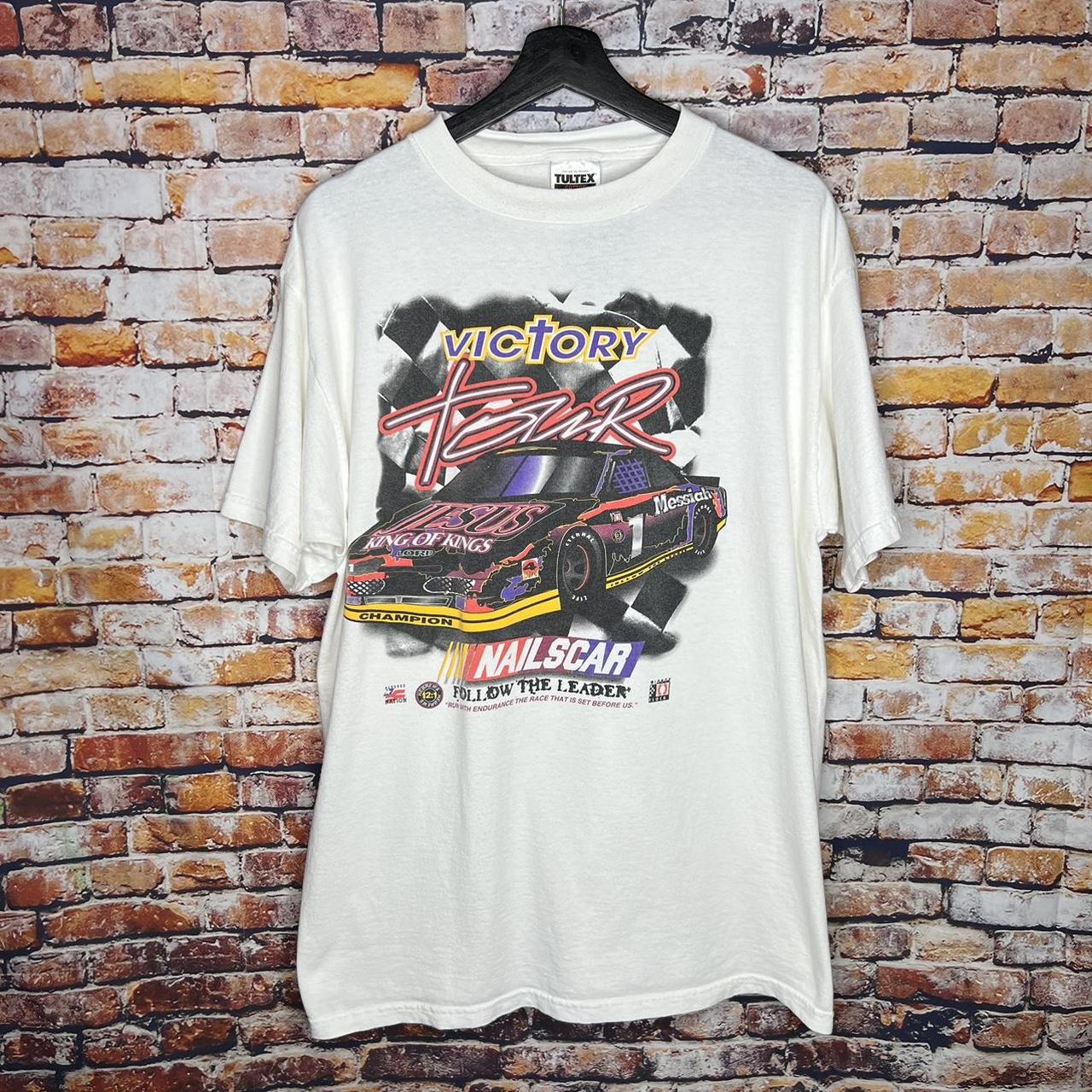 Vintage Jesus NASCAR Victory Tour Racing T Shirt... - Depop