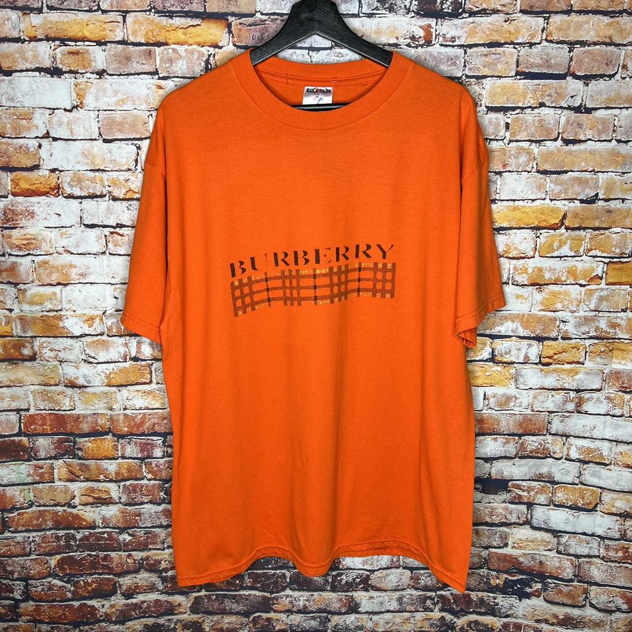 Burberry Men's Orange T-shirt | Depop