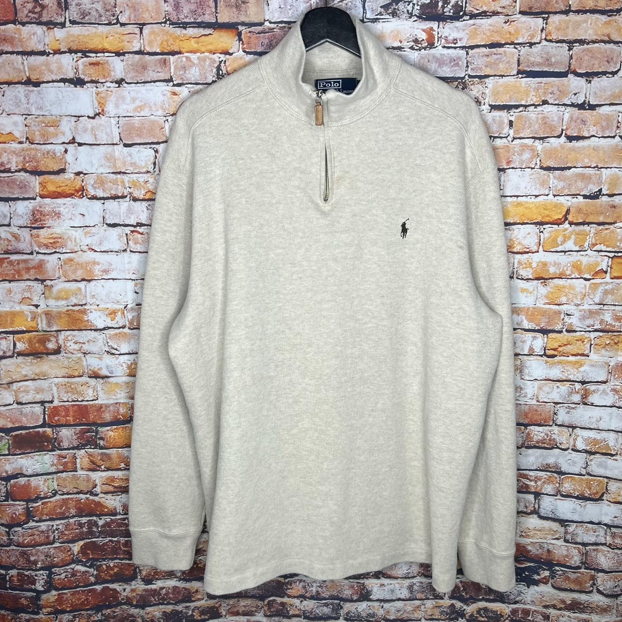 Polo Ralph Lauren Men's Cream Sweatshirt | Depop