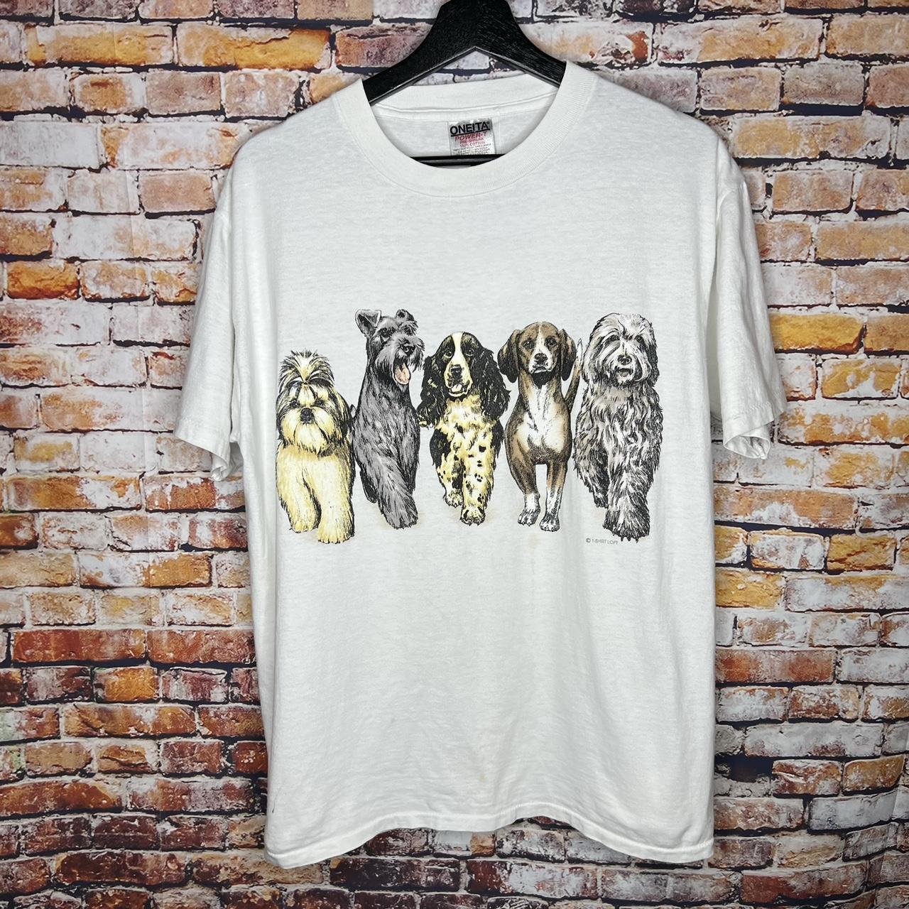 Vintage Dogs Cute Animal T Shirt 90s Size: L... - Depop