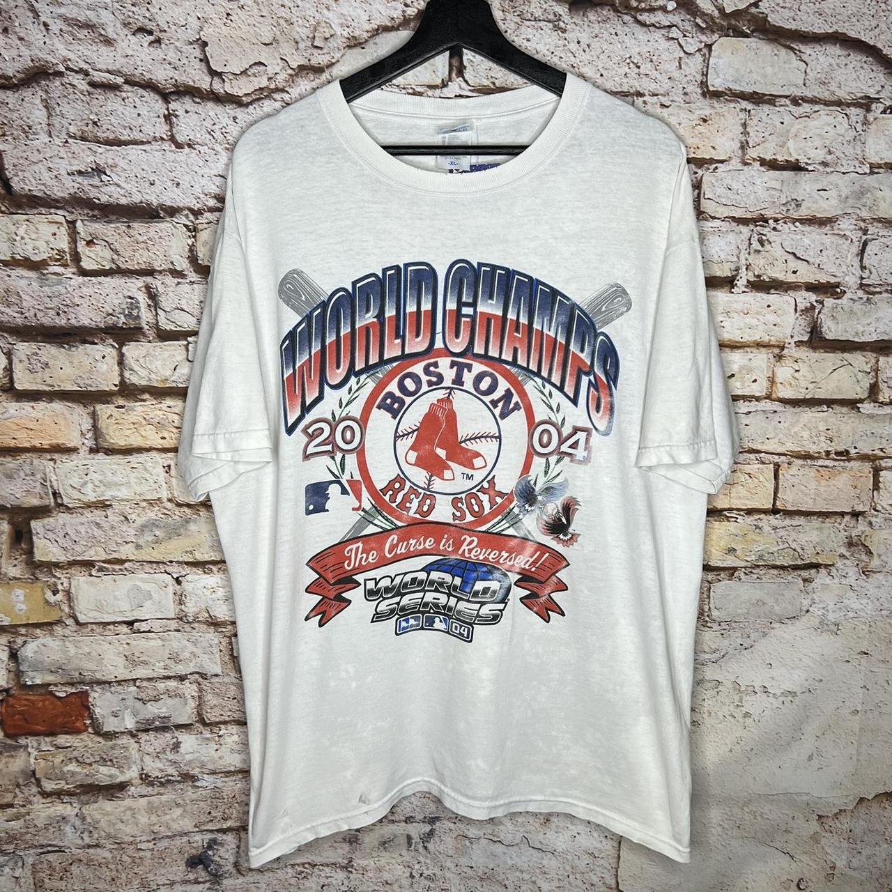 Boston Red Sox 2004 World Series Champs T Shirt Vtg MLB 