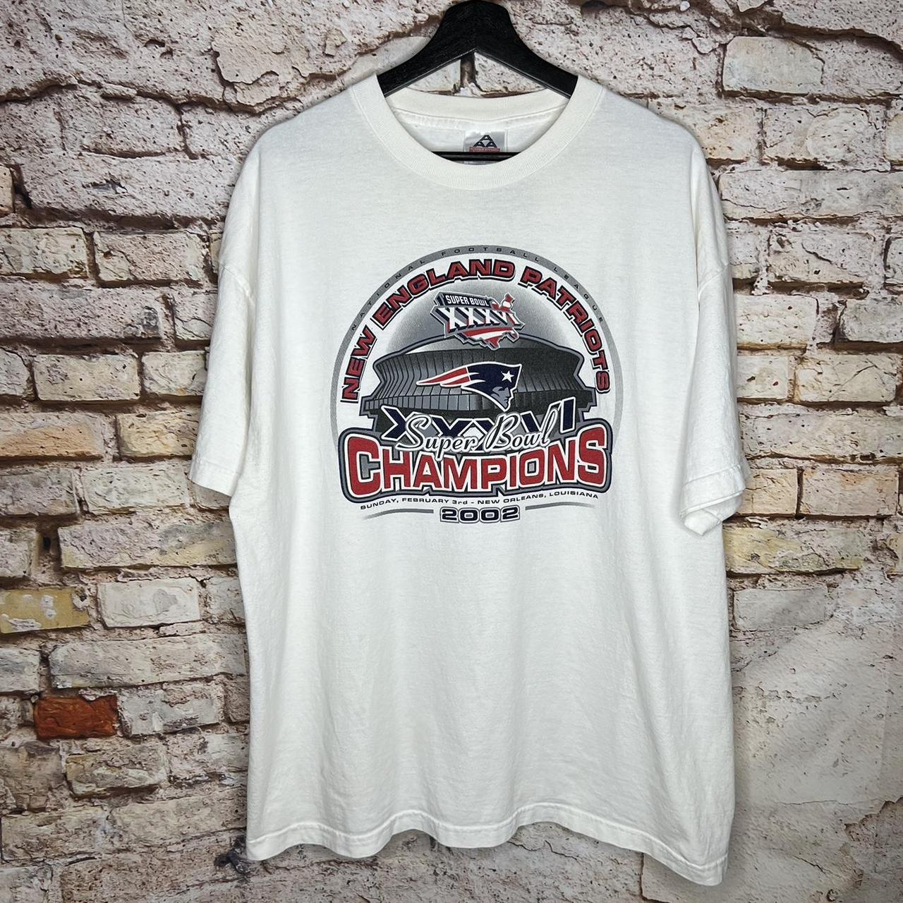 Vtg 2002 NFL New England Patriots Super Bowl Champions Tee