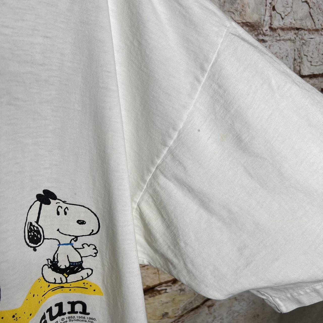 Vintage Peanuts Snoopy Surf Beach T Shirt 90s Size:... - Depop