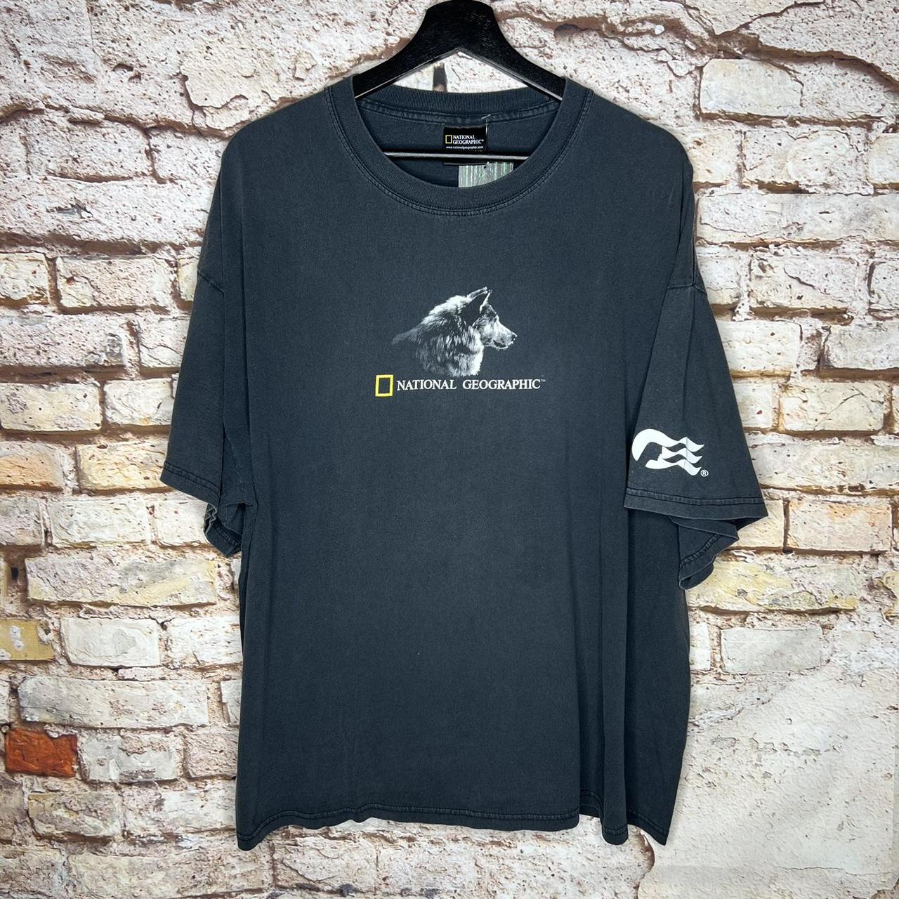 Vintage National Geographic Gray Wolf T Shirt... - Depop