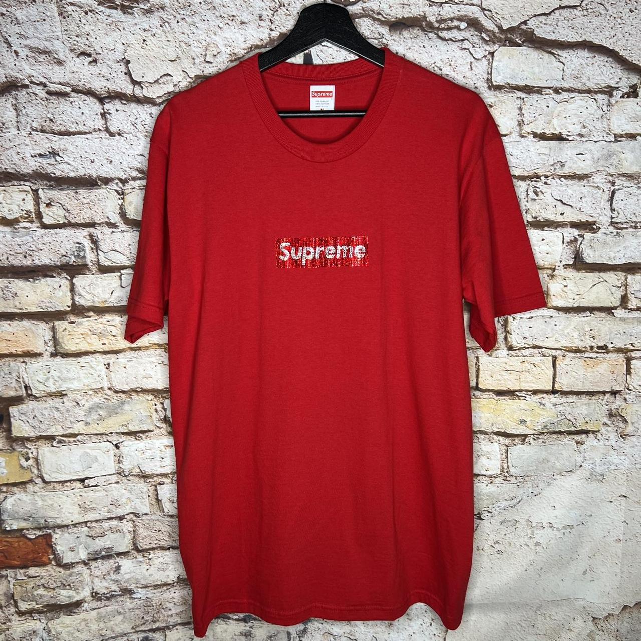 Supreme Swarovski SS19 Box Logo T Shirt Size: M... - Depop
