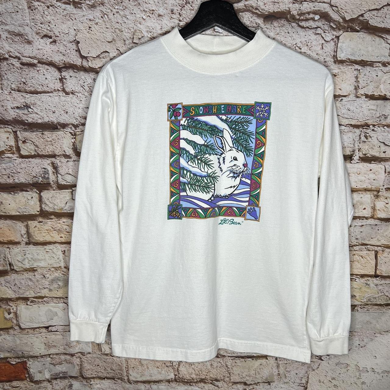 Vintage LL Bean Snow Bunny Long Sleeve T Depop