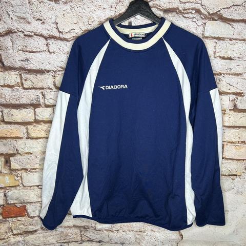 Vintage Diadora Crewneck Sweatshirt 90s Size: M - Depop