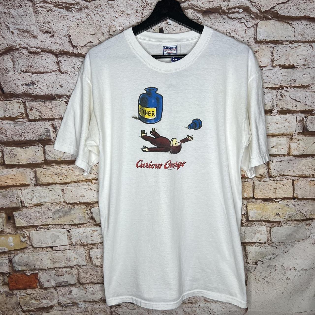 Vintage Curious George Ether 1995 T Shirt 90s Size:... - Depop