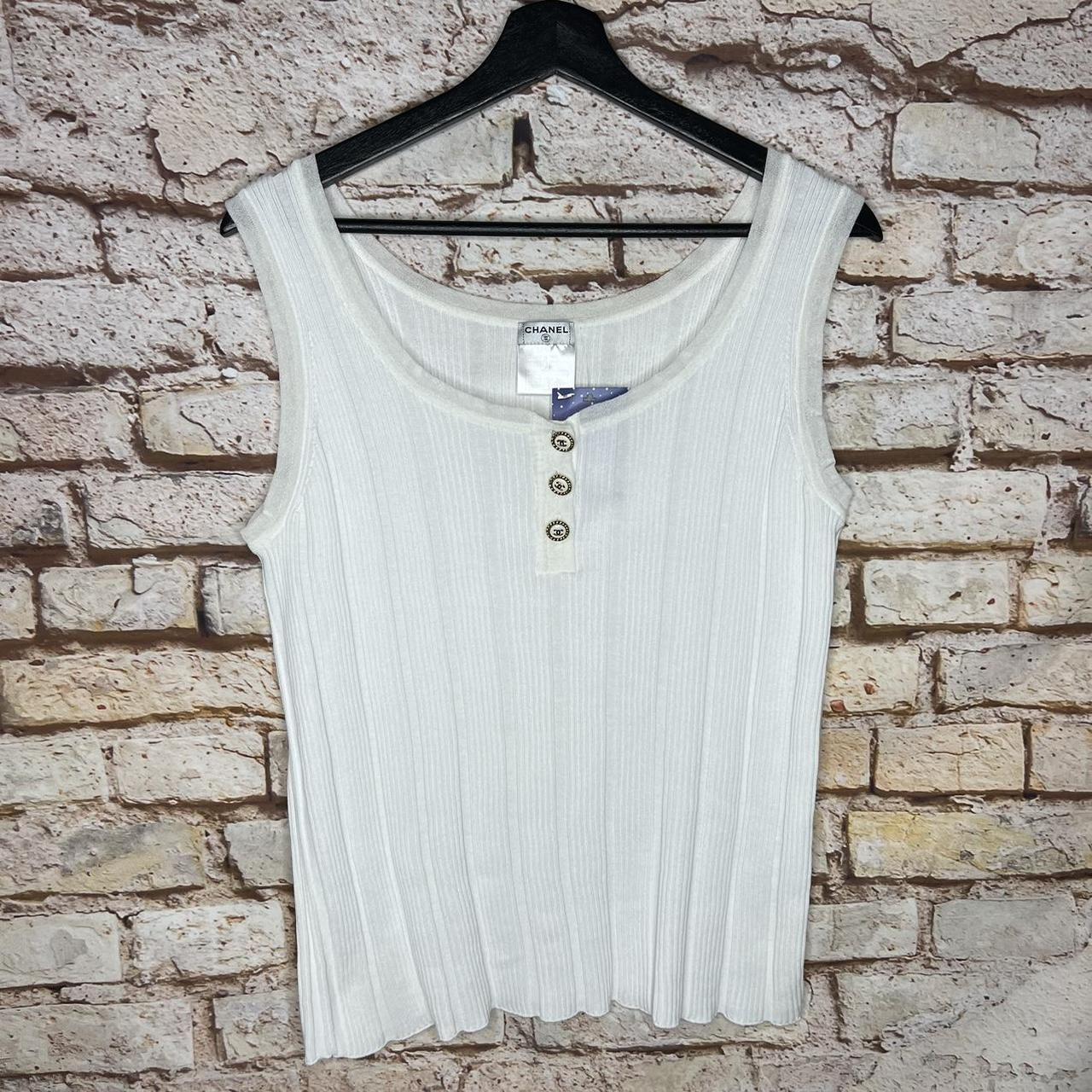 Vintage Chanel Tank Top Shirt 00s Size: Depop