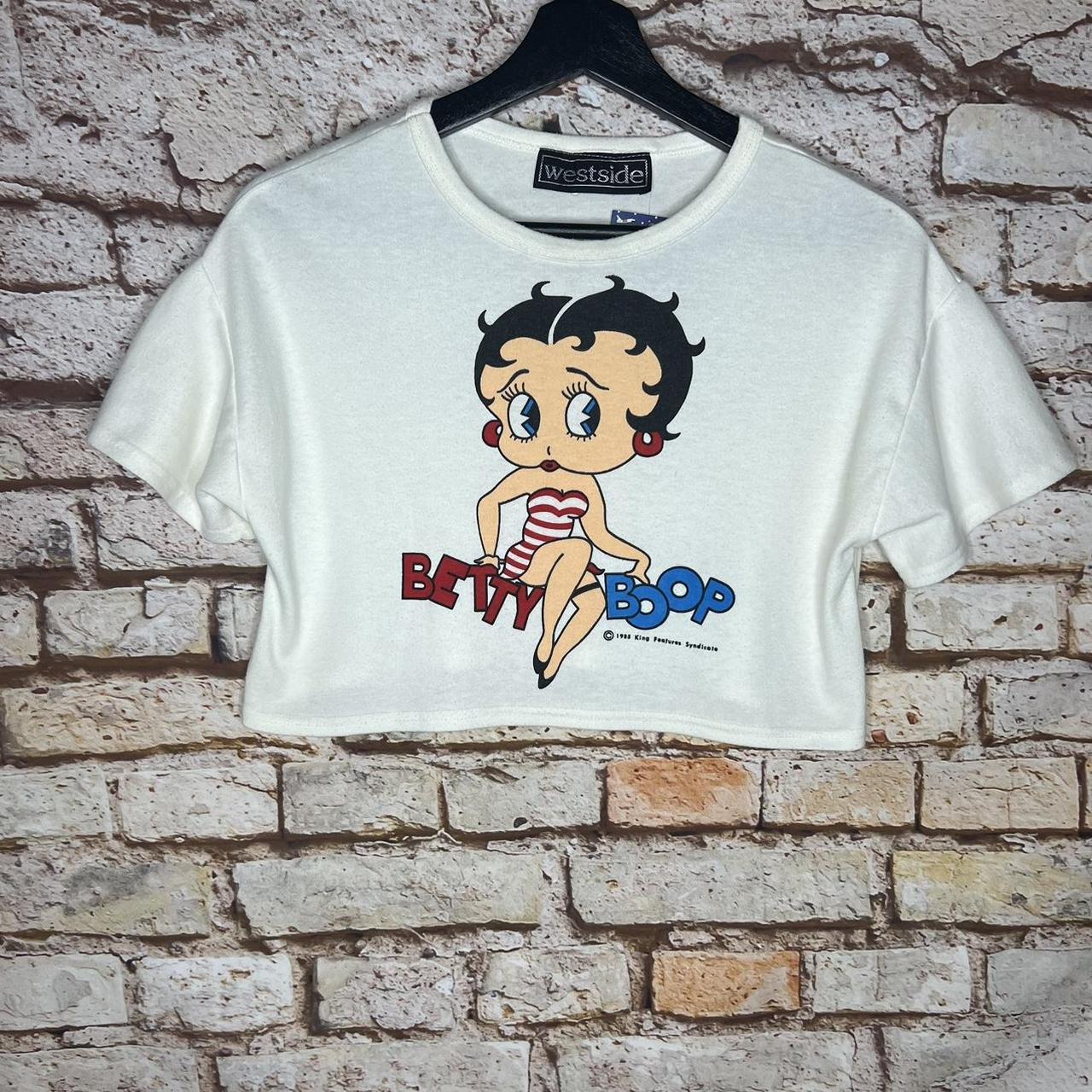 Vintage Betty Boop 1985 Crop Top T Shirt 80s Size:... - Depop