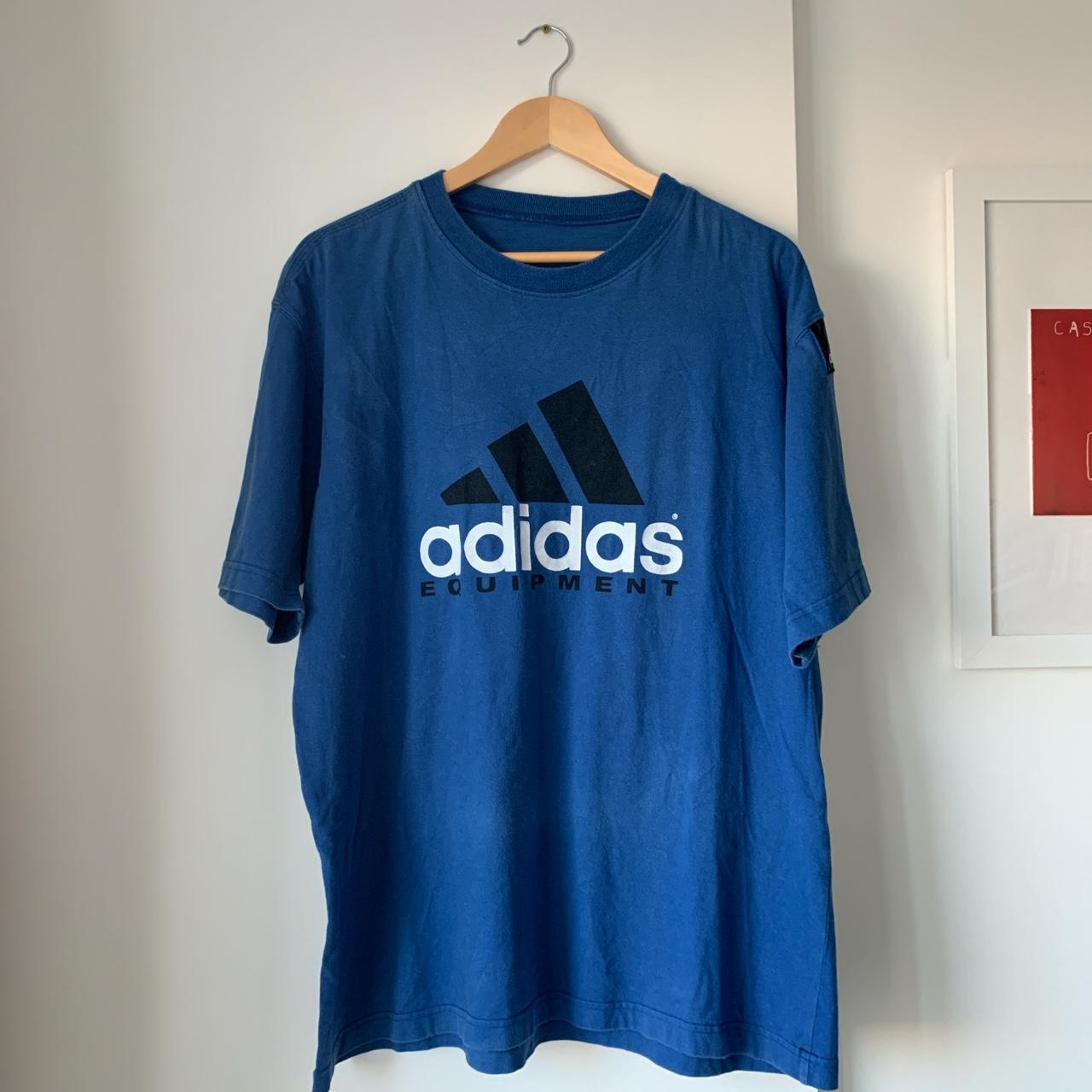 Adidas Men's Blue T-shirt | Depop