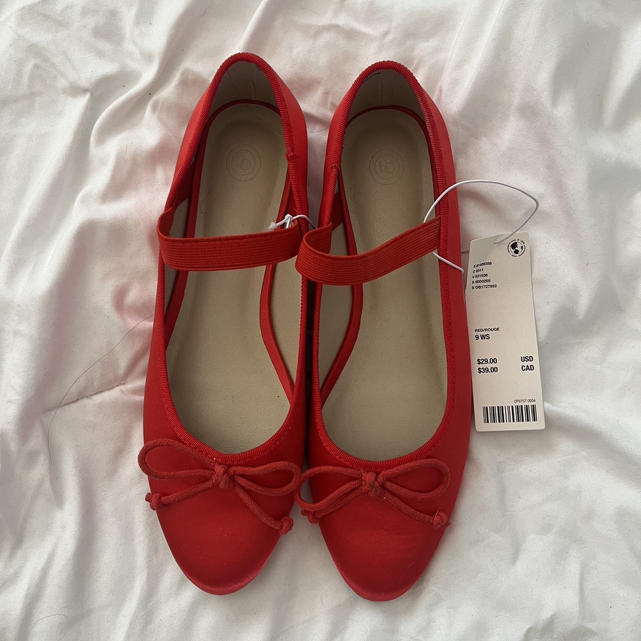 size 9 red ballet flats urban outfitters new with... Depop