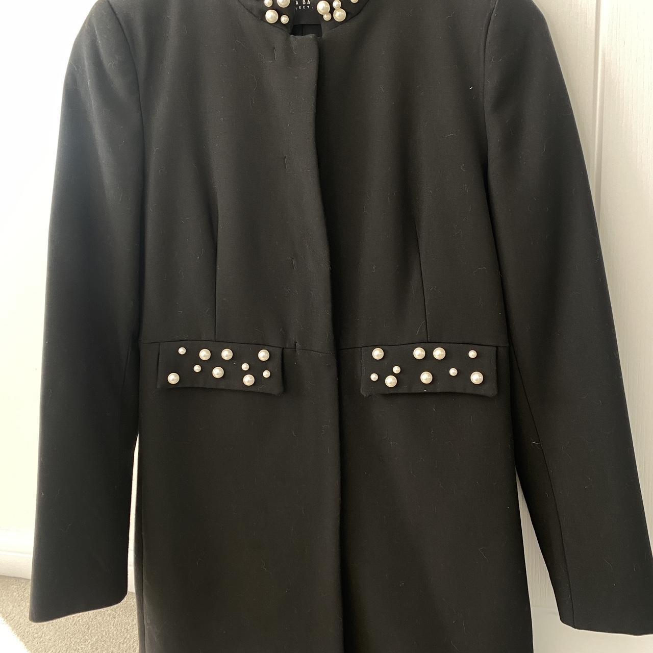 Zara Pearl Coat size Black longer